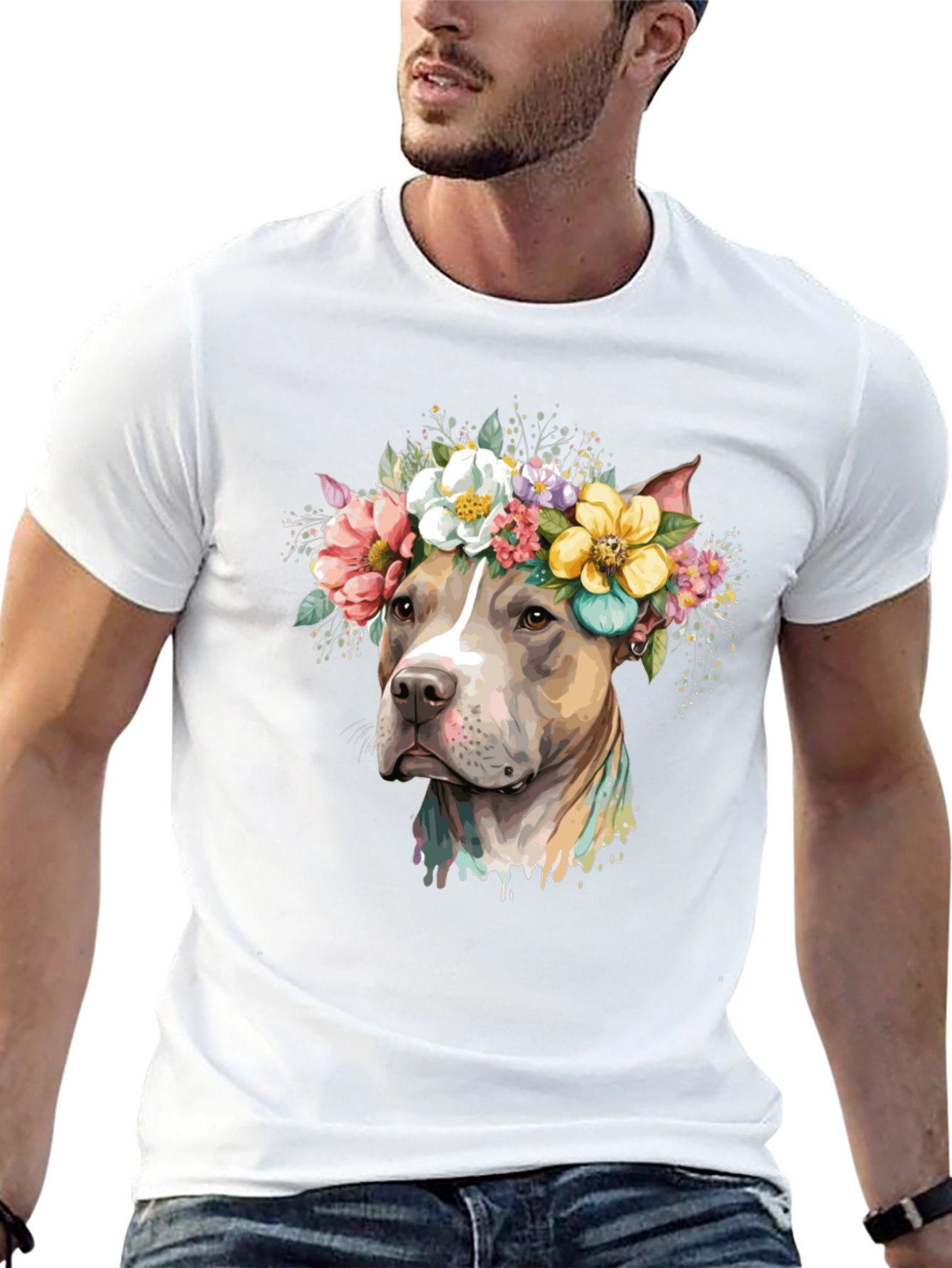 Dog with Floral Crown T-Shirt