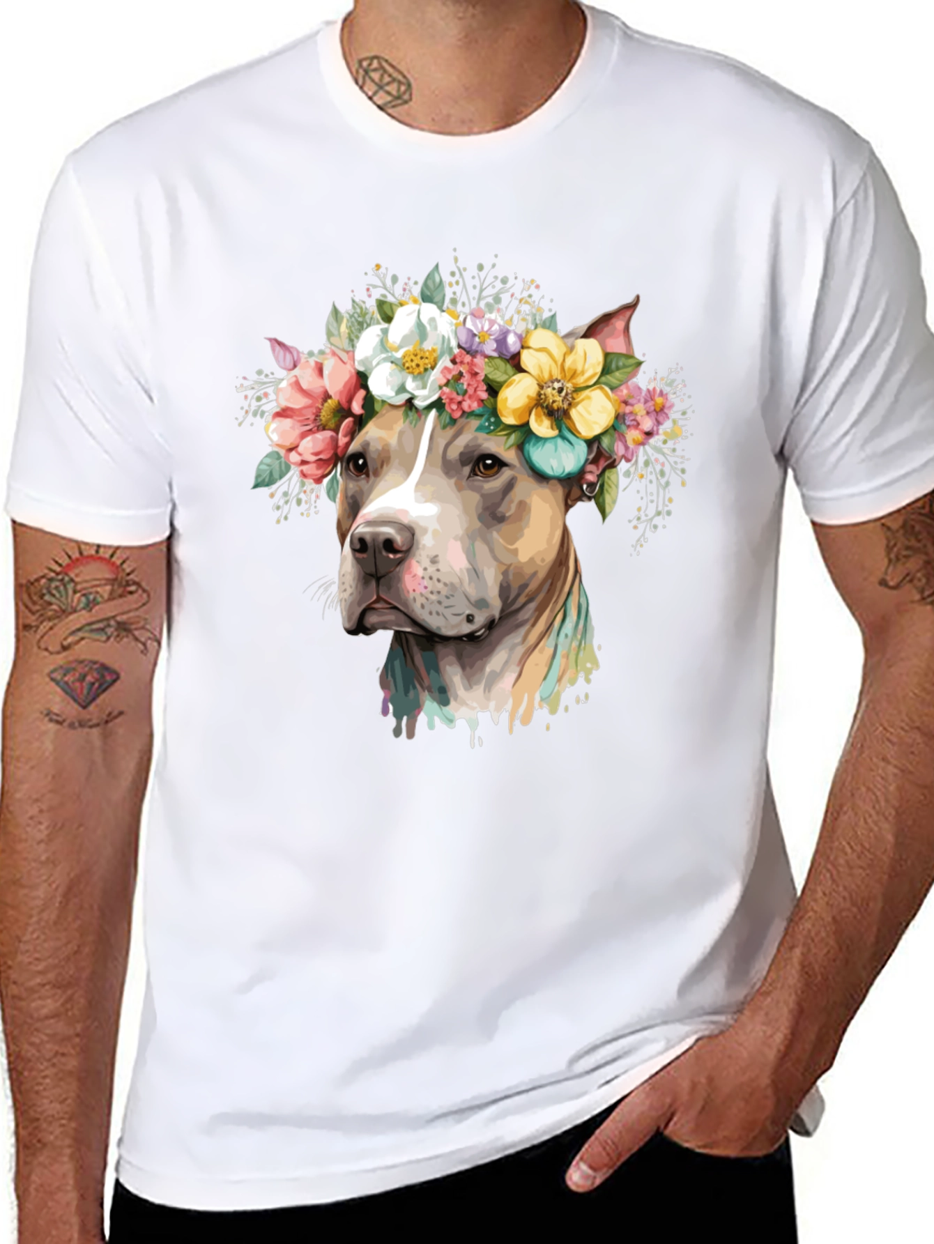 Dog with Floral Crown T-Shirt