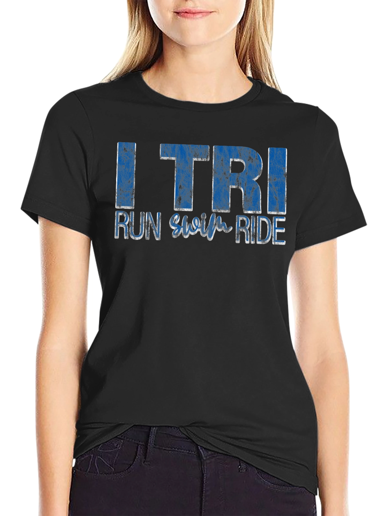 I TRI Run Swim Ride Black T-Shirt