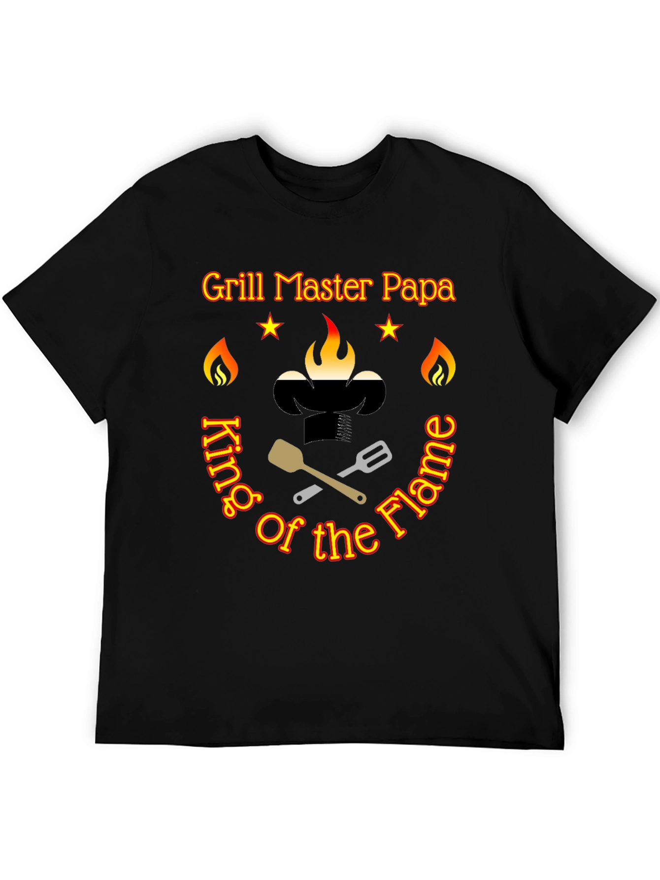 Grill Master Papa T-Shirt King of the Flame BBQ