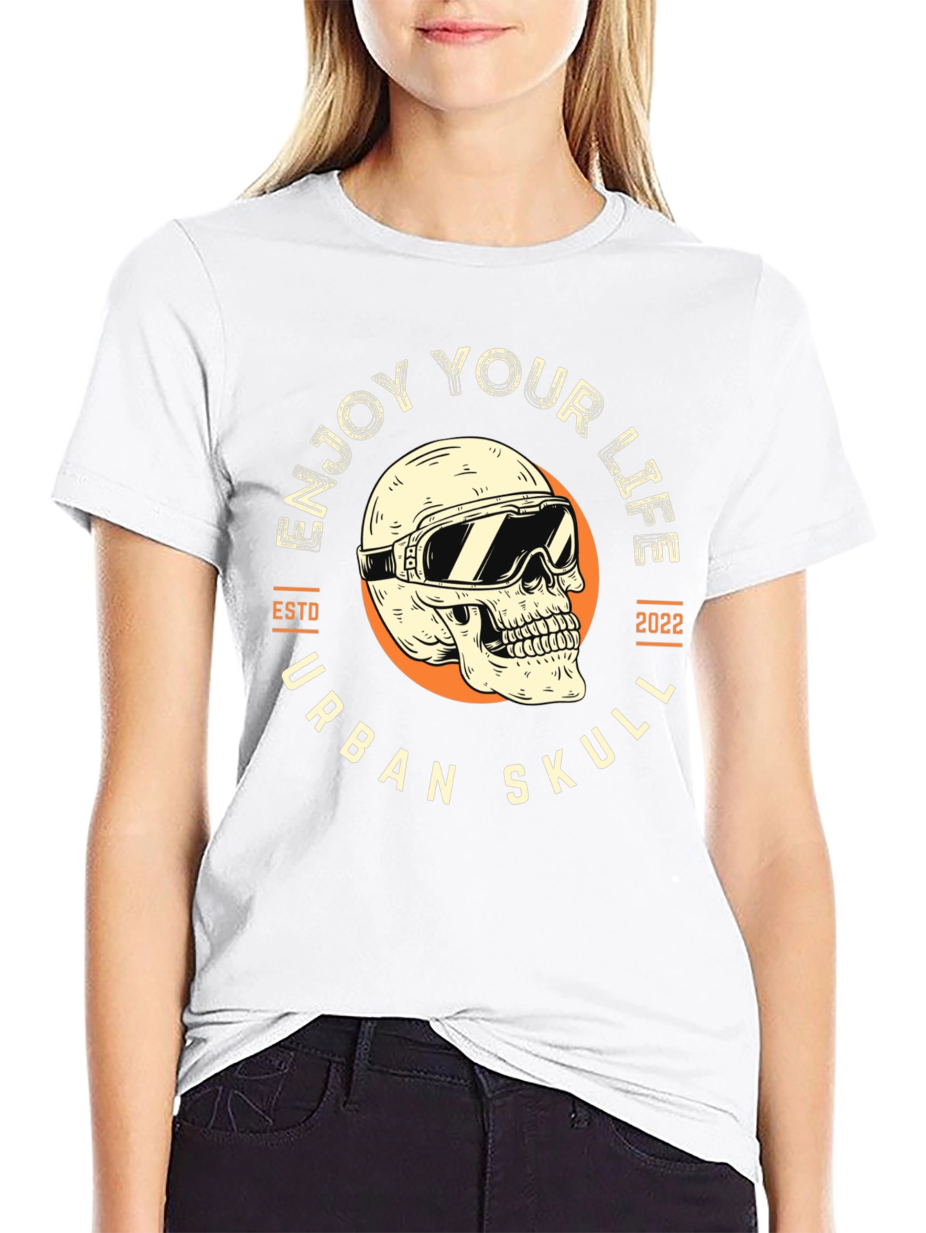 Urban Skull T-Shirt - Enjoy Your Life Graphic Tee
