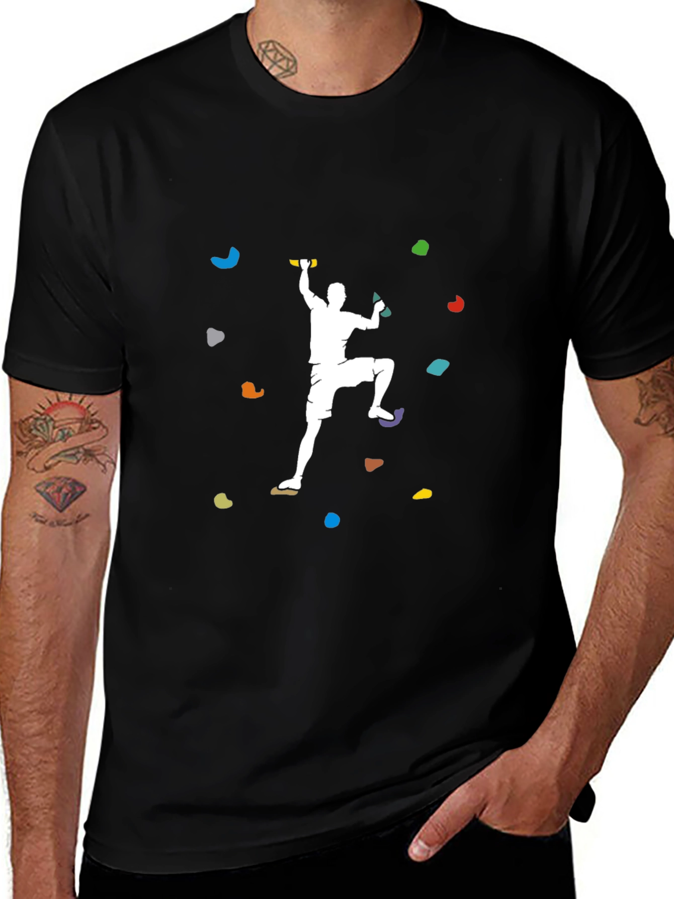 Rock Climbing T-Shirt - Black Graphic Tee