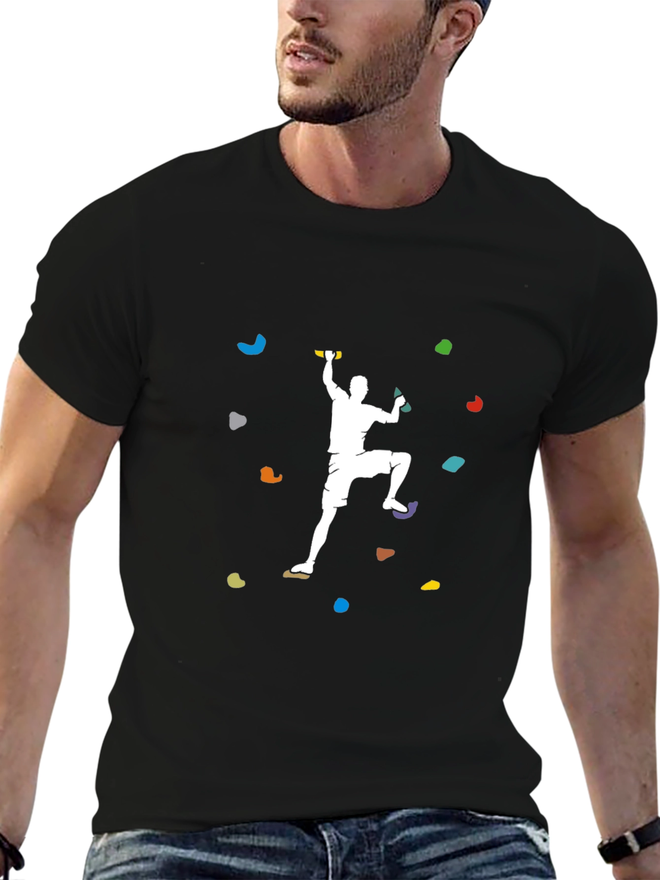 Rock Climbing T-Shirt - Black Graphic Tee