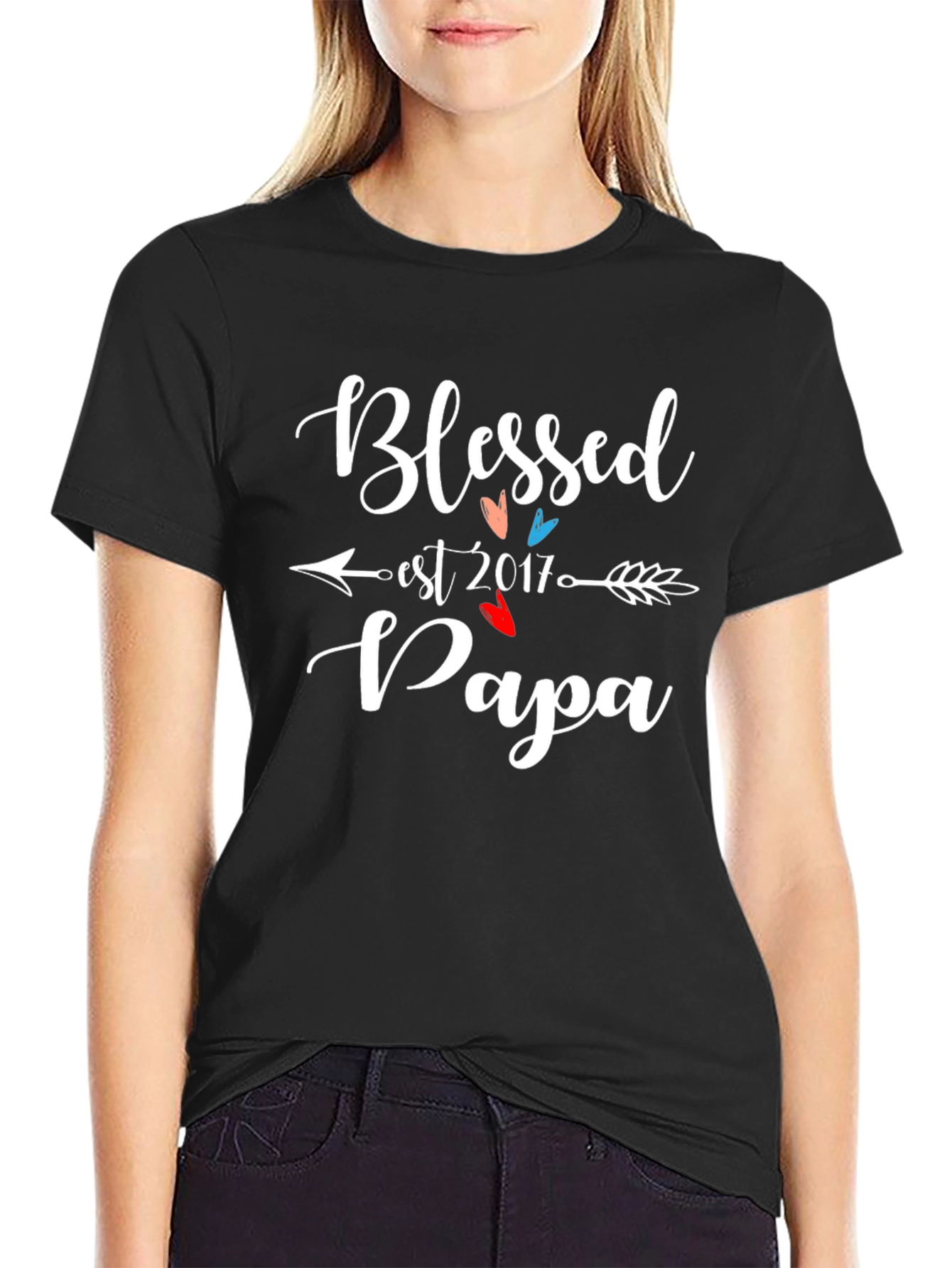 Blessed Papa Est. 2017 Graphic T-Shirt