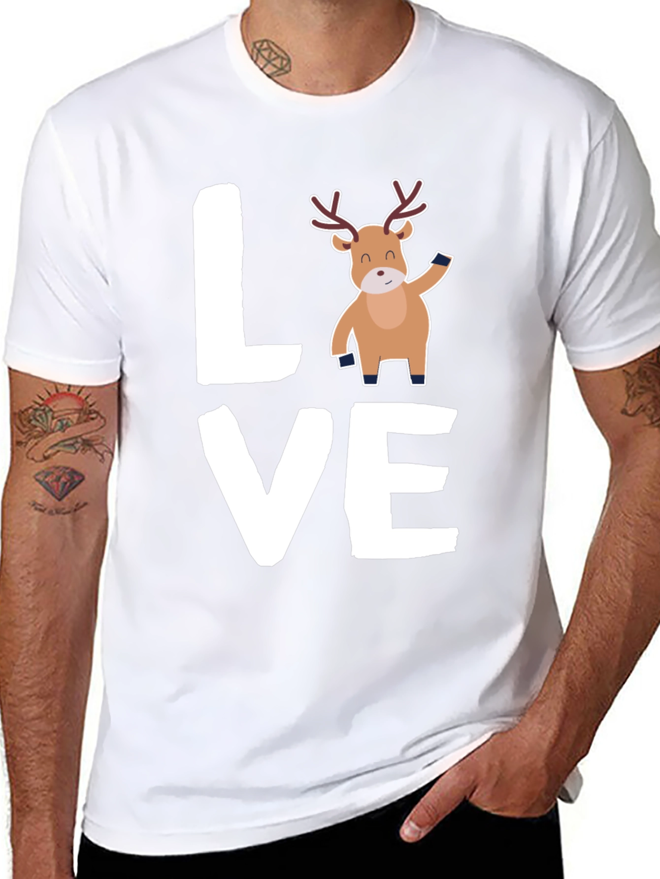 Love Reindeer Graphic Tee - Holiday Cheer