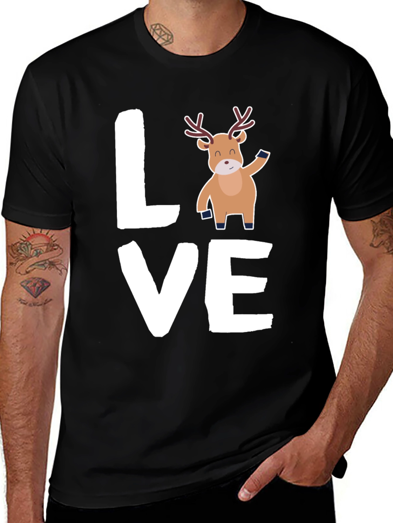 Love Reindeer Graphic Tee - Holiday Cheer