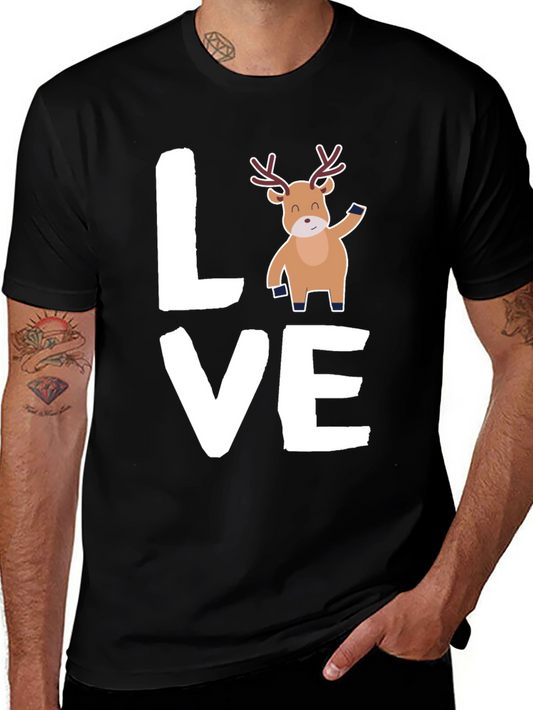Love Reindeer Graphic Tee - Holiday Cheer