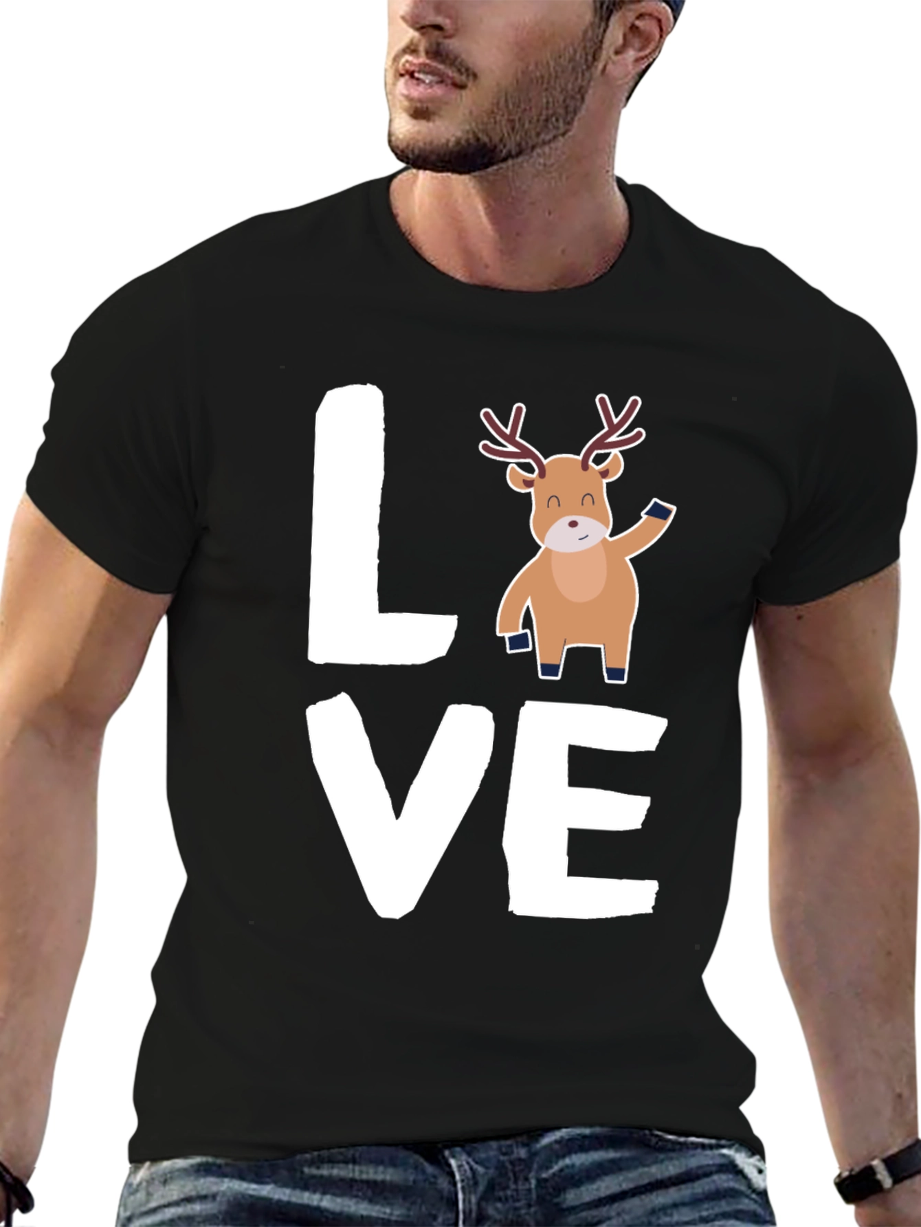 Love Reindeer Graphic Tee - Holiday Cheer
