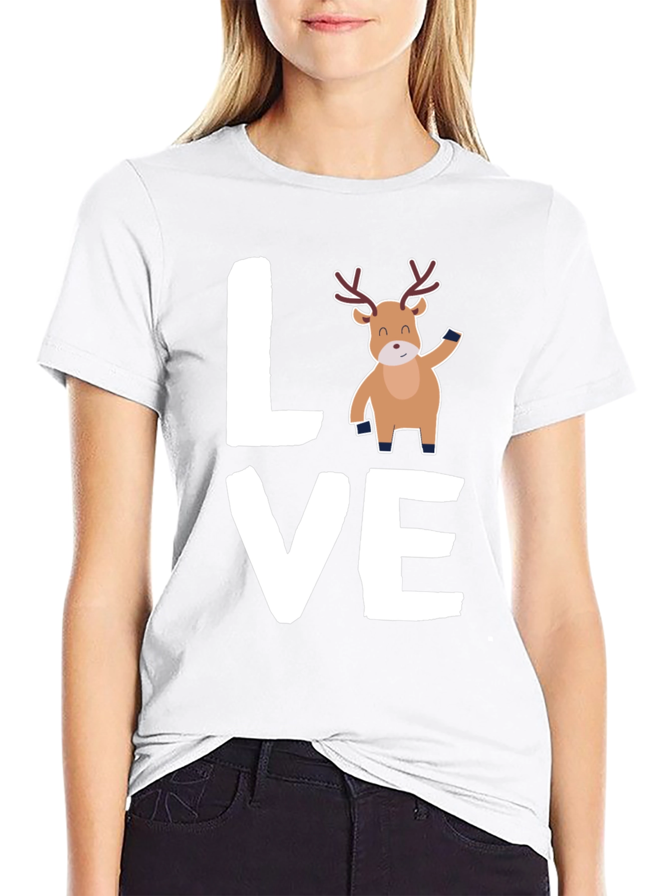 Love Reindeer Graphic Tee - Holiday Cheer