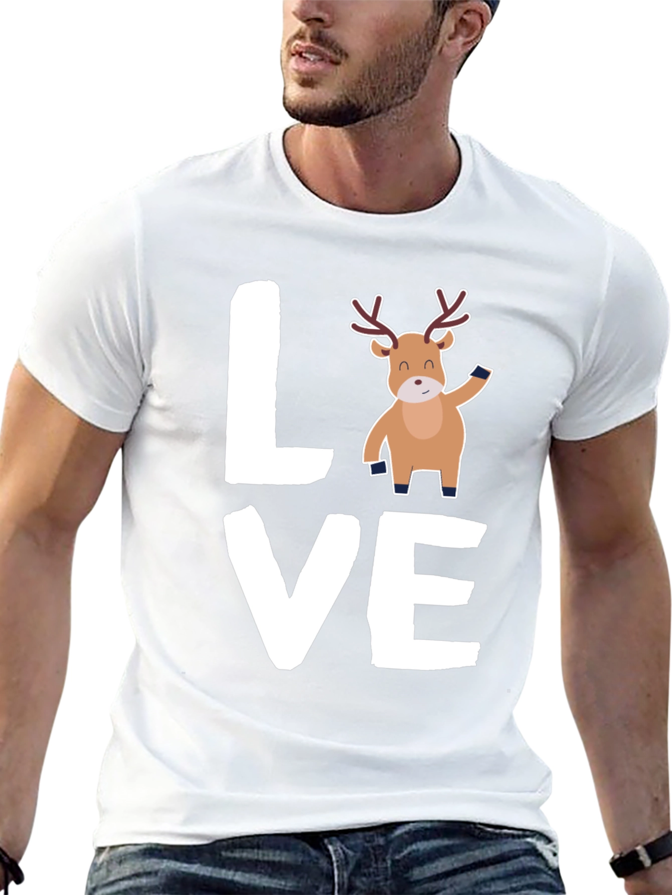 Love Reindeer Graphic Tee - Holiday Cheer