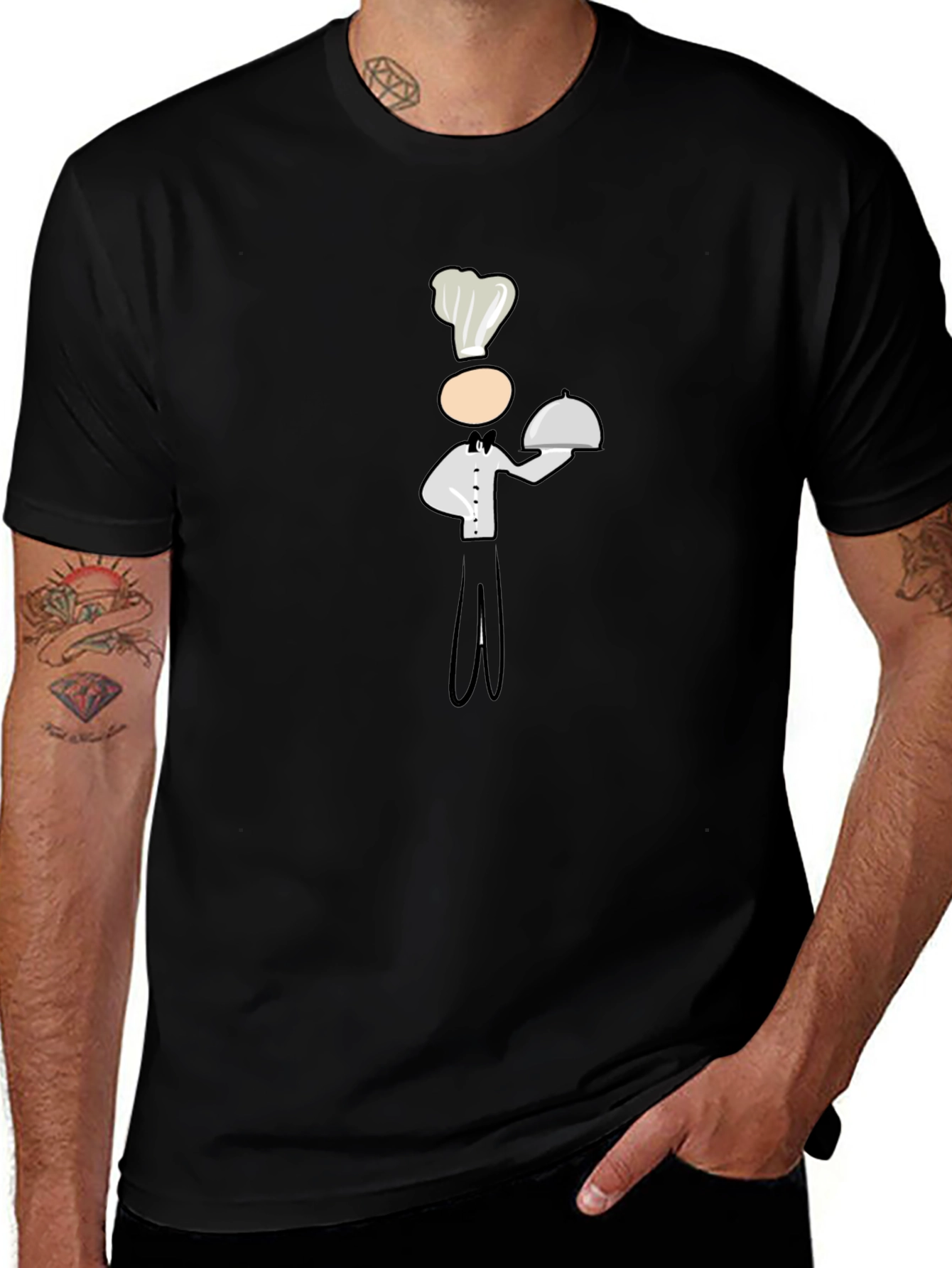 Chef Graphic Print Black T-Shirt