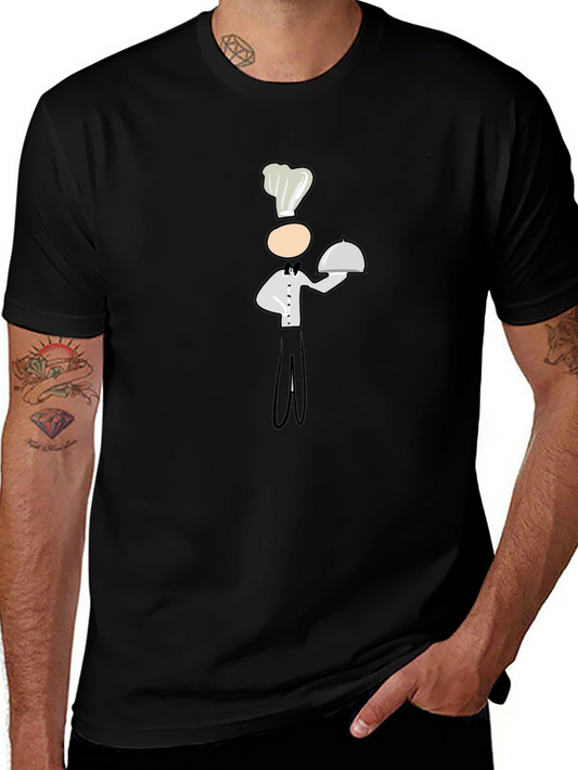 Chef Graphic Print Black T-Shirt