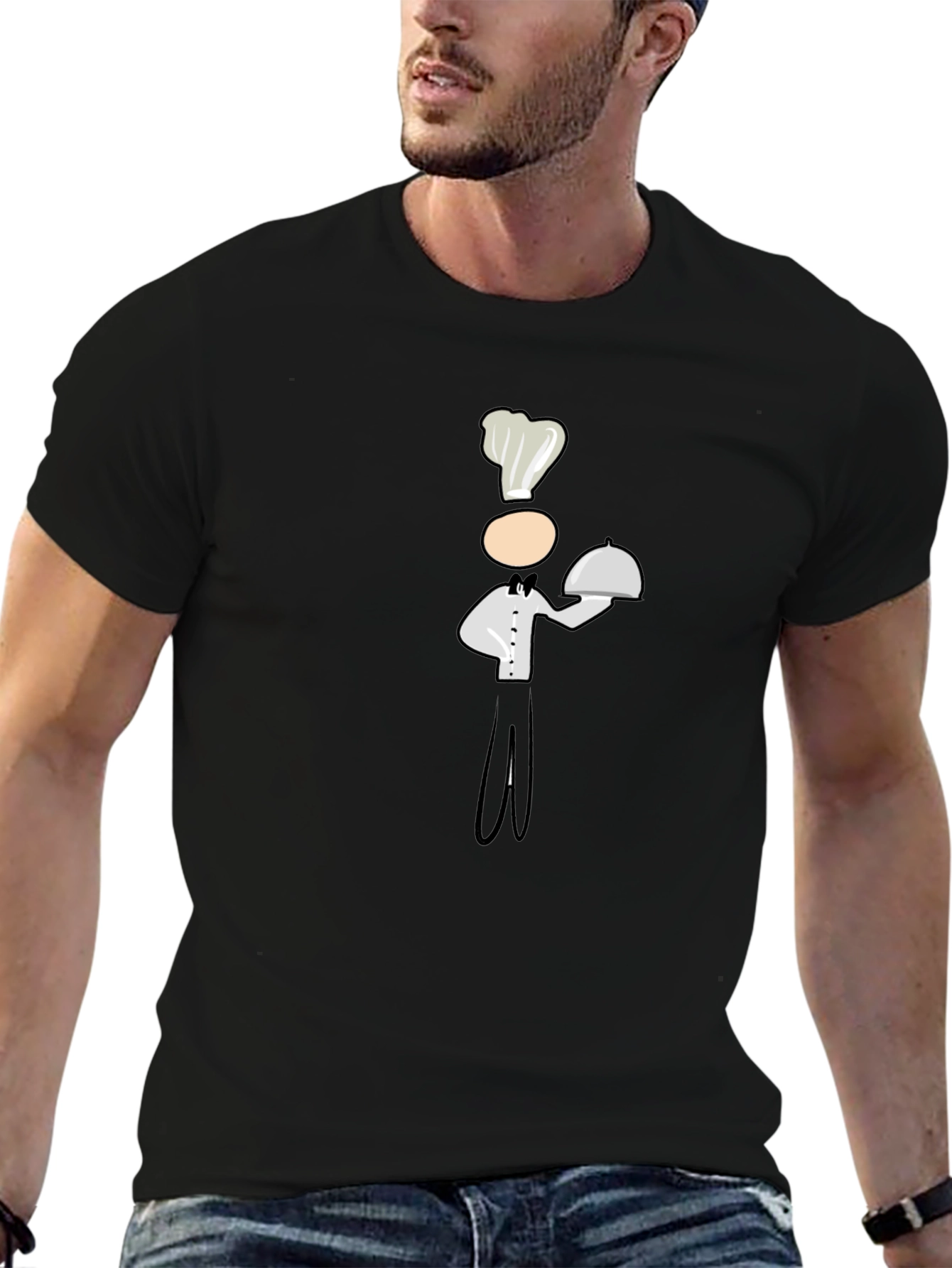 Chef Graphic Print Black T-Shirt