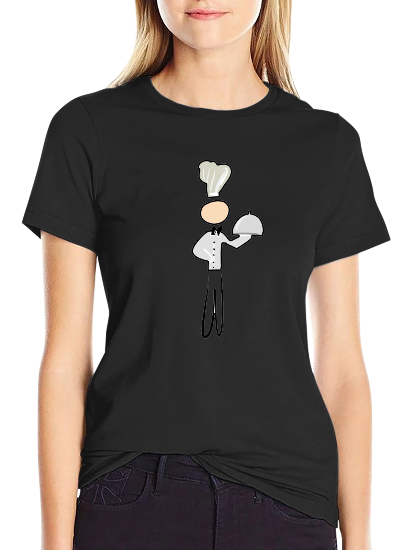 Chef Graphic Print Black T-Shirt