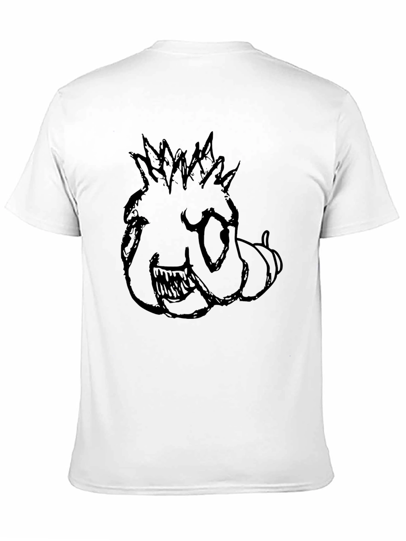 Mens Black T-Shirt with Monster Sketch Print