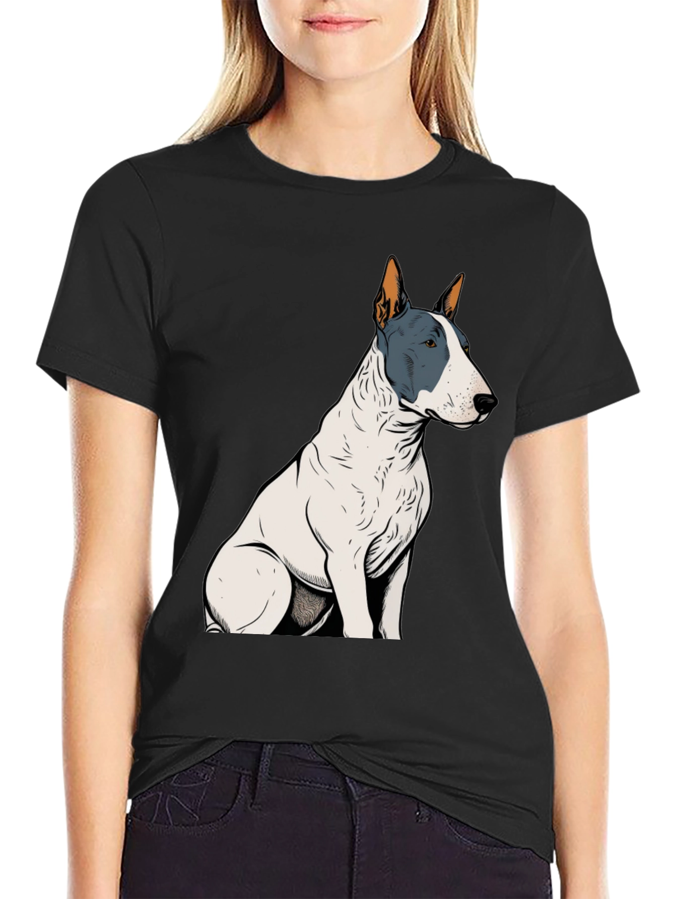 Bull Terrier Graphic Tee - Unisex Black T-Shirt