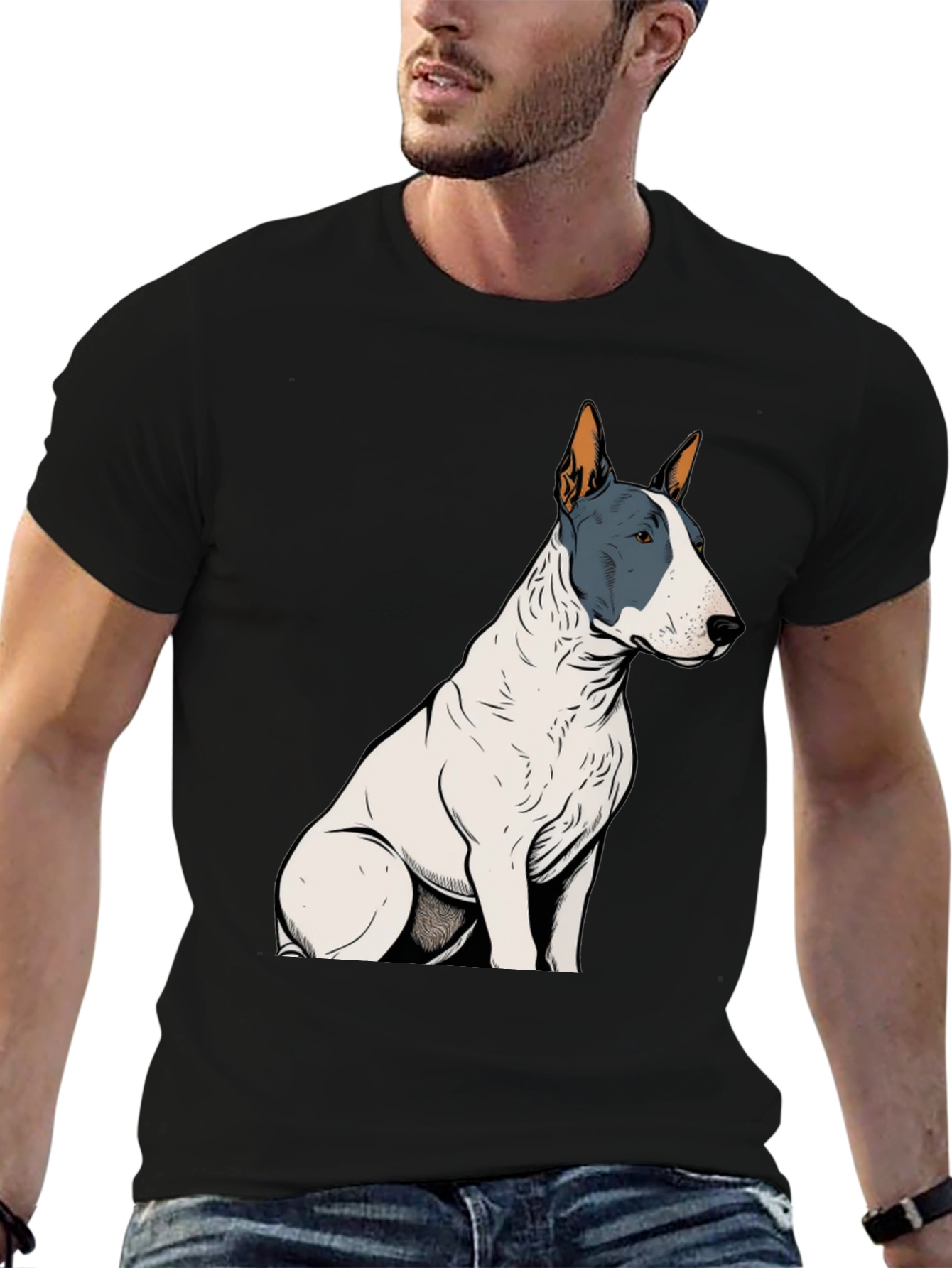 Bull Terrier Graphic Tee - Unisex Black T-Shirt