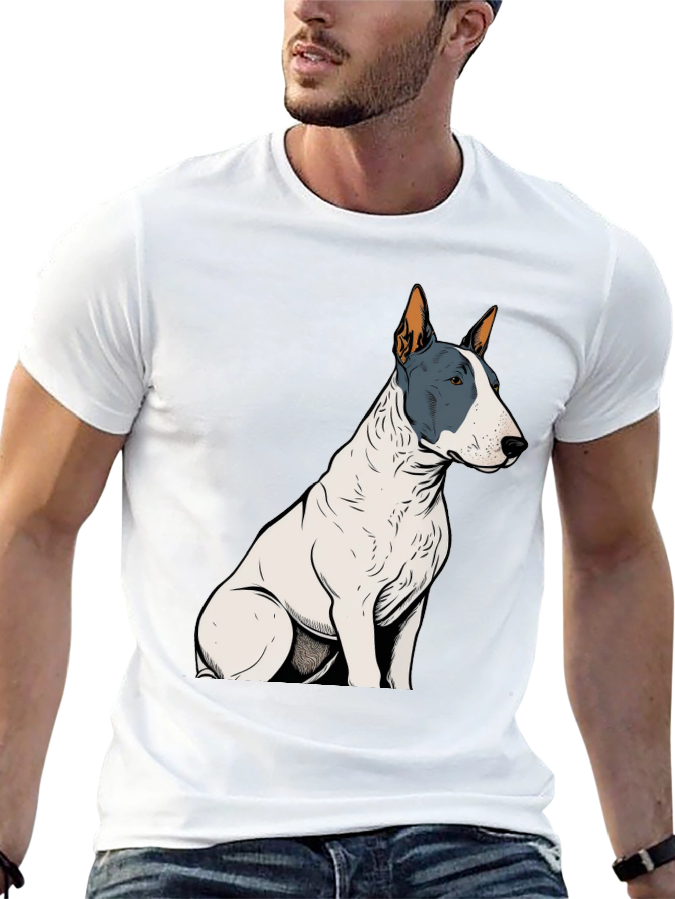 Bull Terrier Graphic Tee - Unisex Black T-Shirt