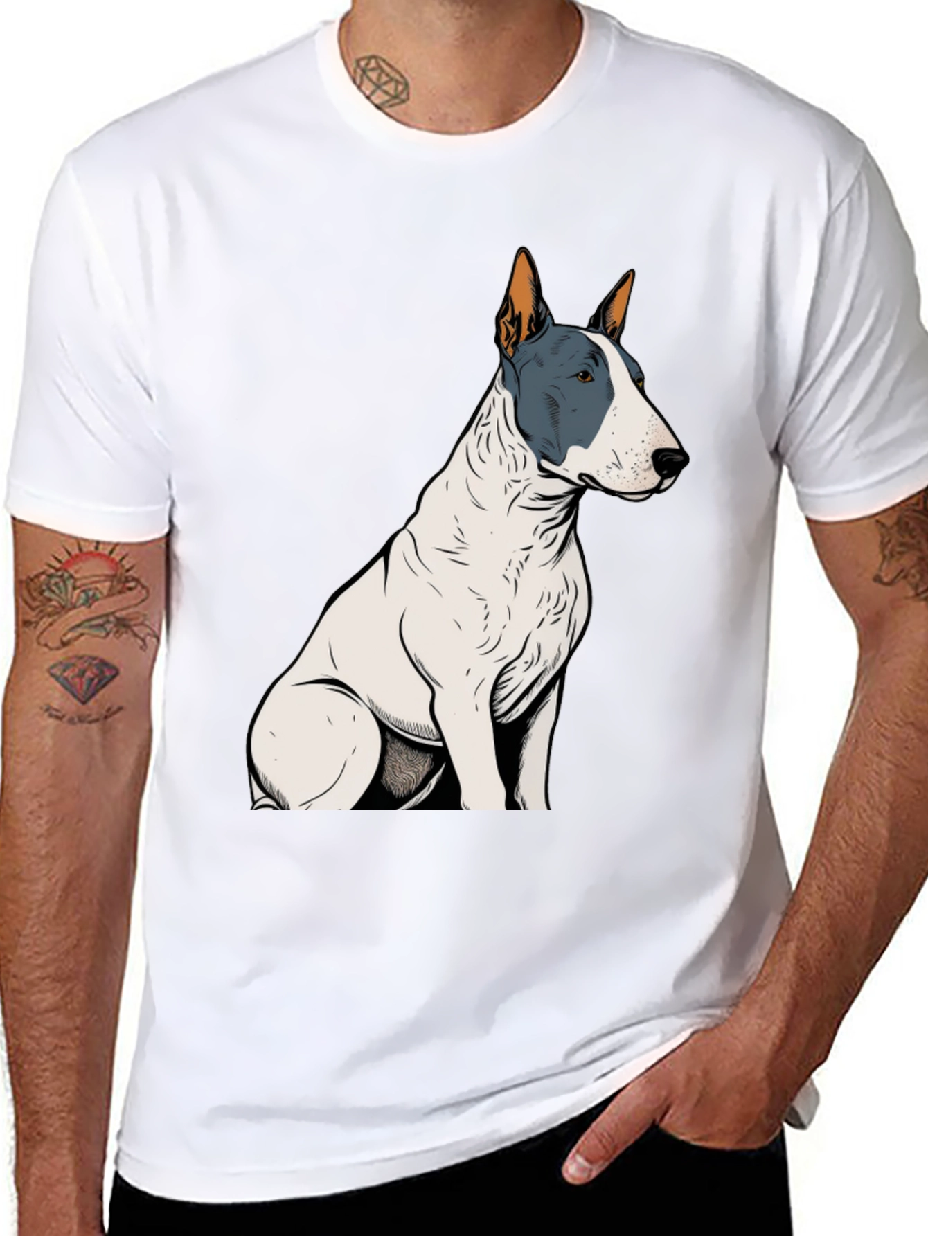 Bull Terrier Graphic Tee - Unisex Black T-Shirt