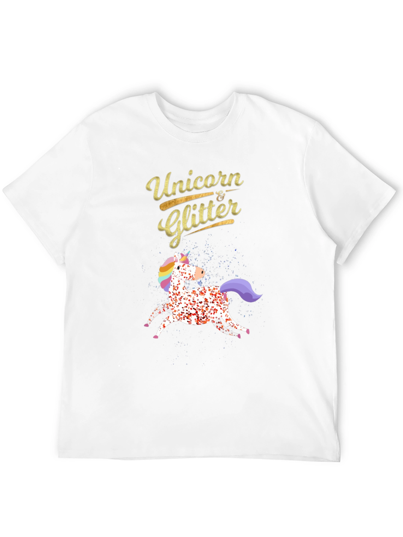 Unicorn & Glitter Black T-Shirt