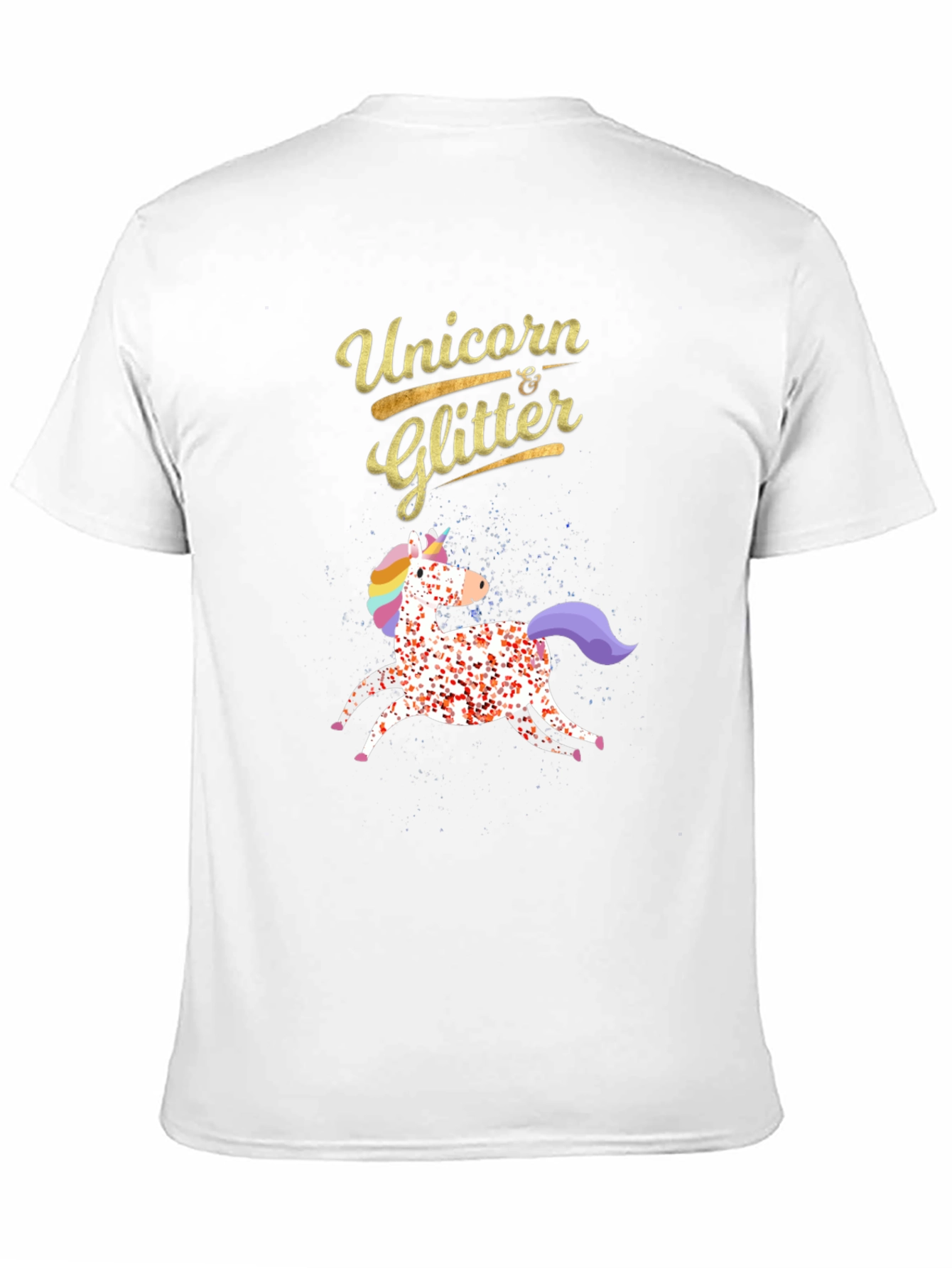 Unicorn & Glitter Black T-Shirt
