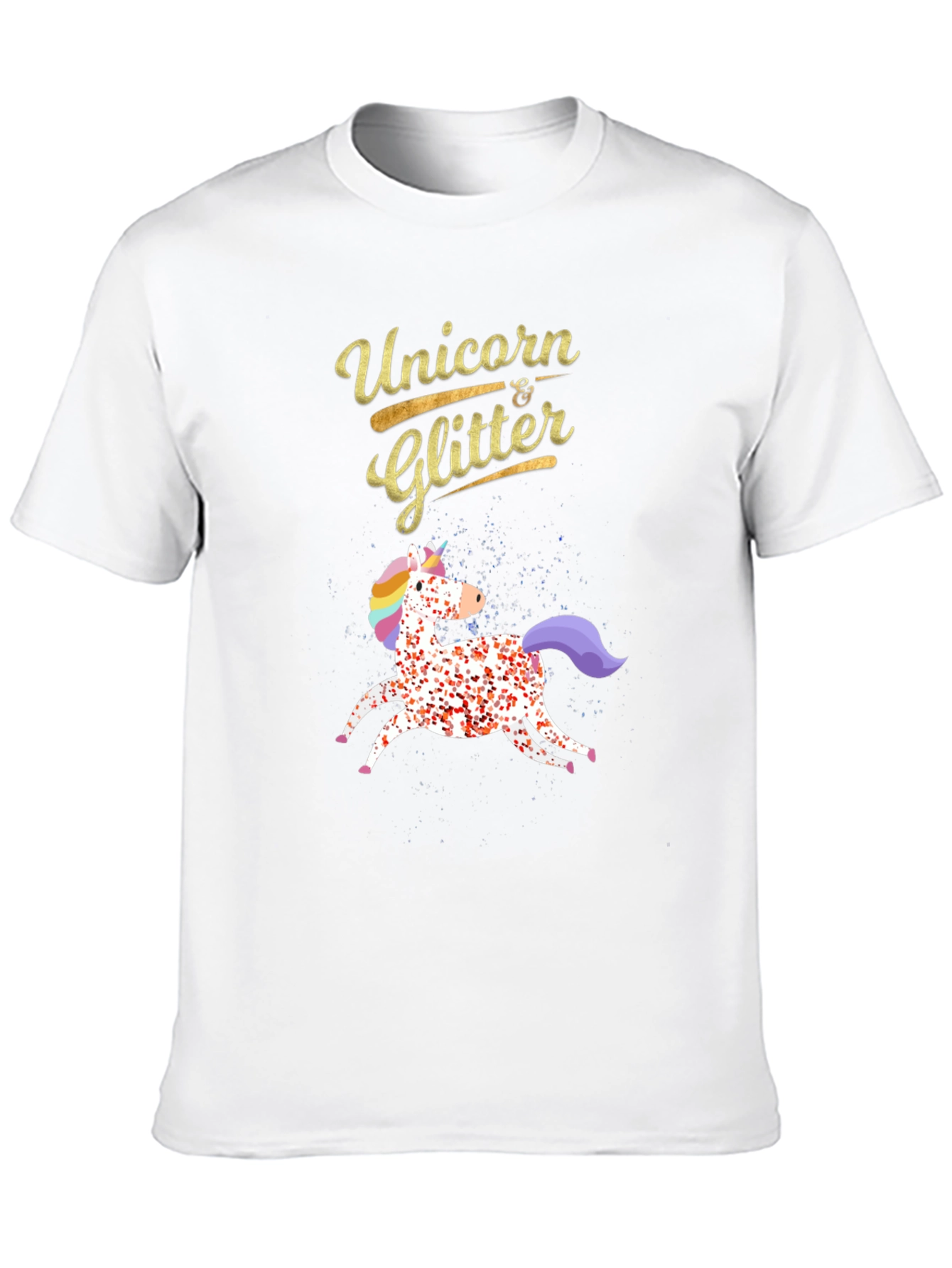 Unicorn & Glitter Black T-Shirt