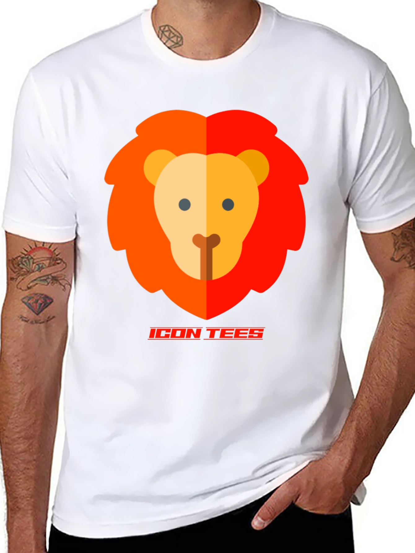Icon Tees Lion Graphic T-Shirt - Black
