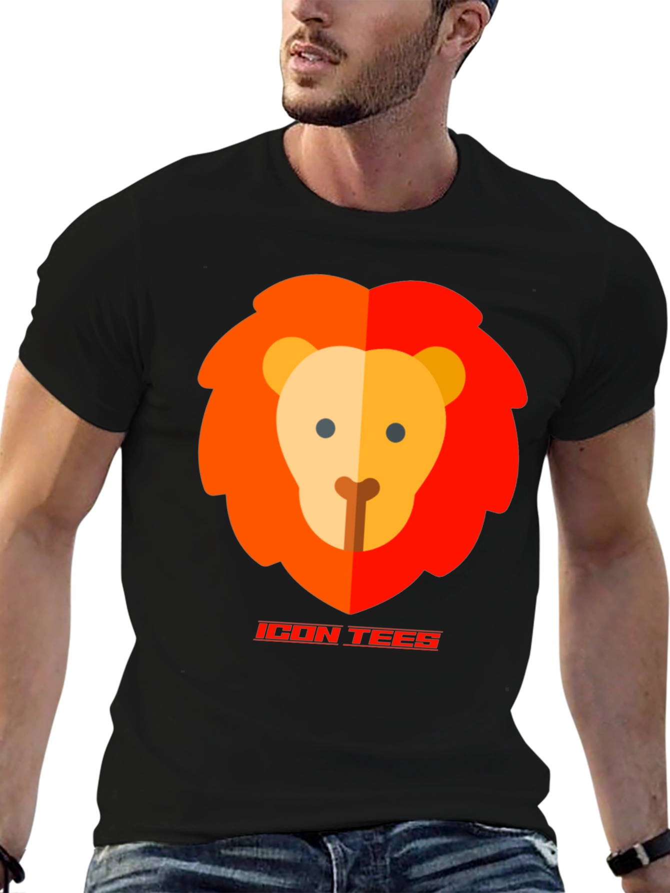Icon Tees Lion Graphic T-Shirt - Black