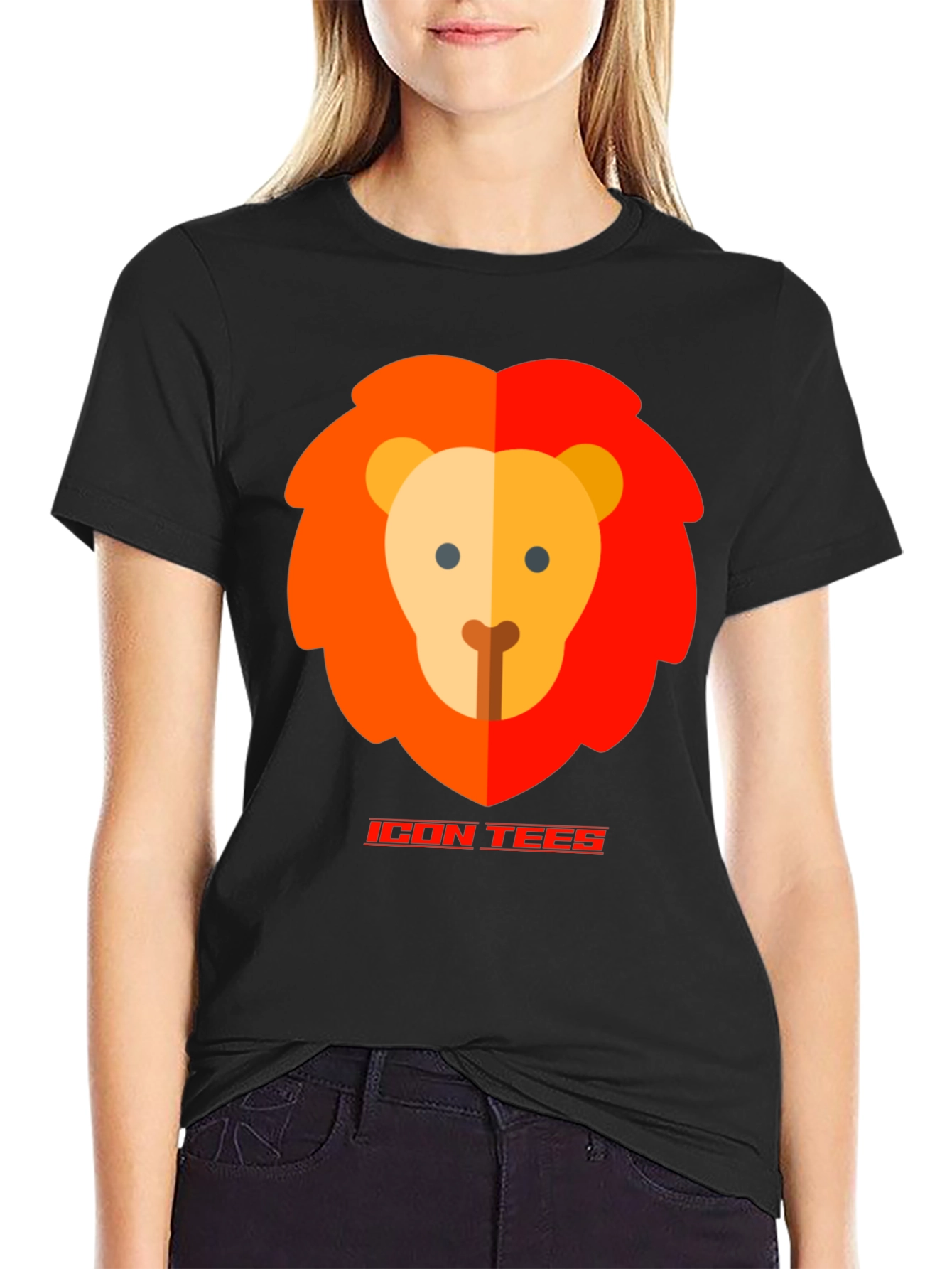 Icon Tees Lion Graphic T-Shirt - Black