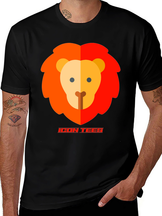Icon Tees Lion Graphic T-Shirt - Black