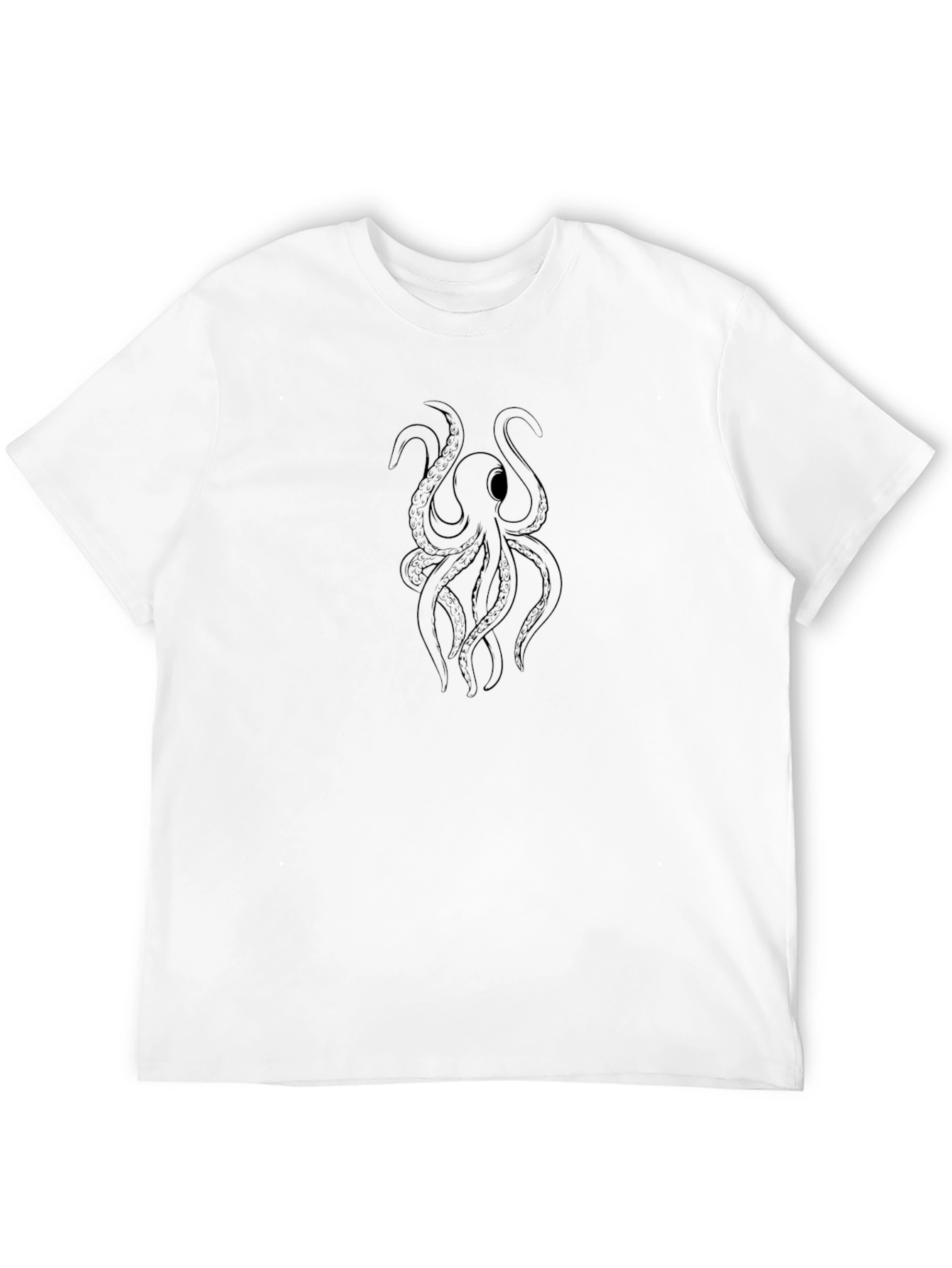 Mens Black Octopus Graphic Tee