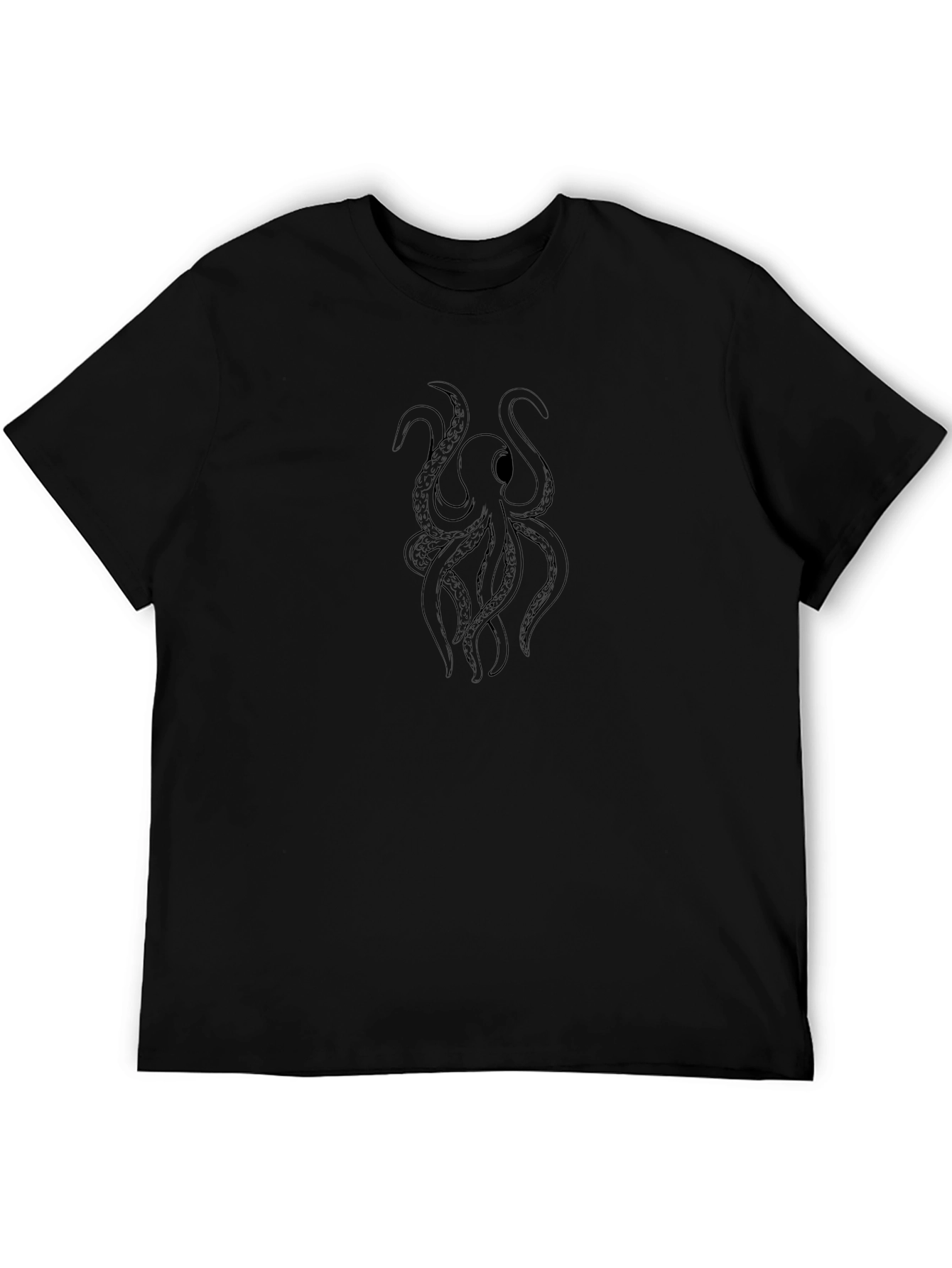 Mens Black Octopus Graphic Tee