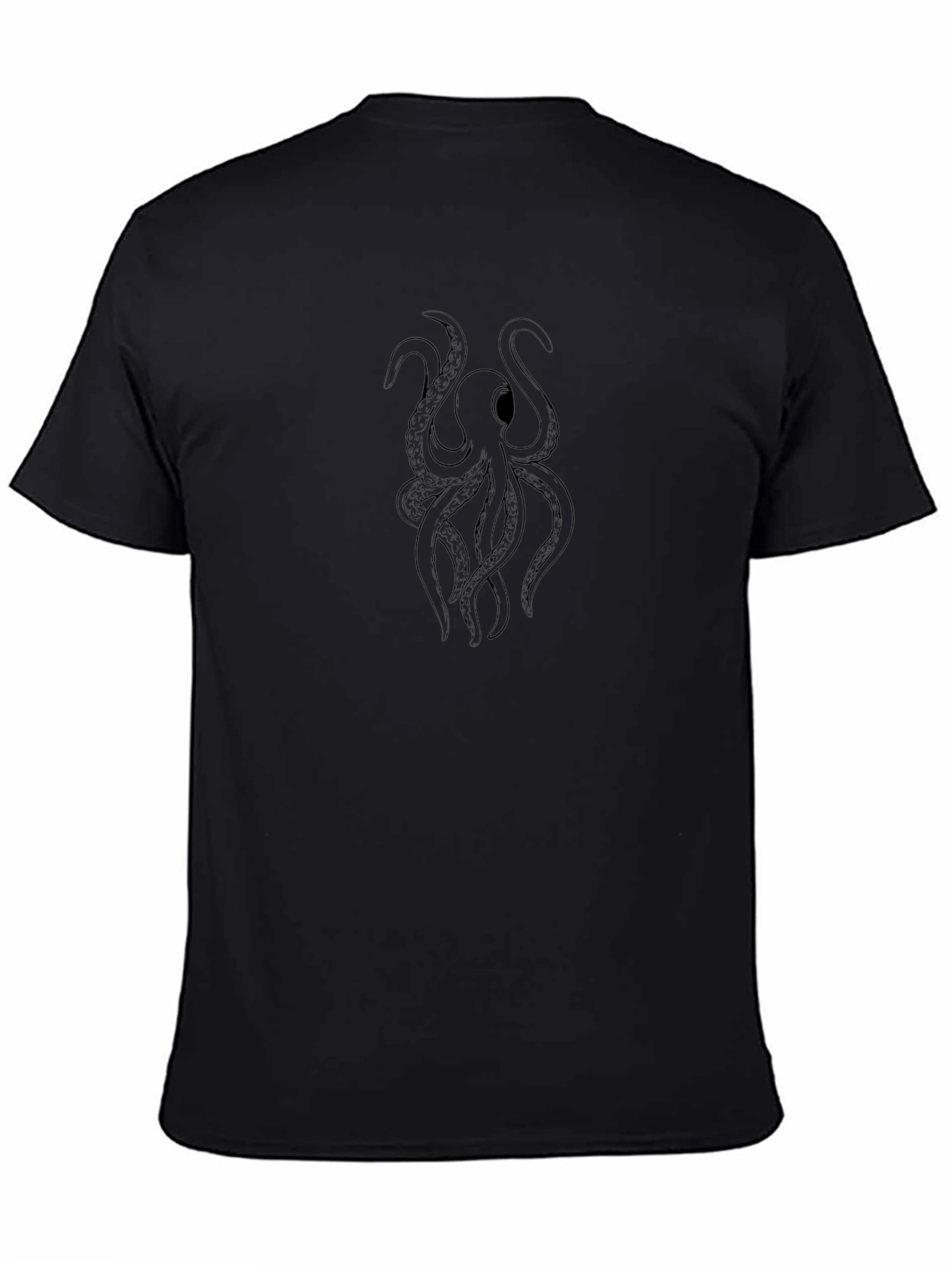 Mens Black Octopus Graphic Tee
