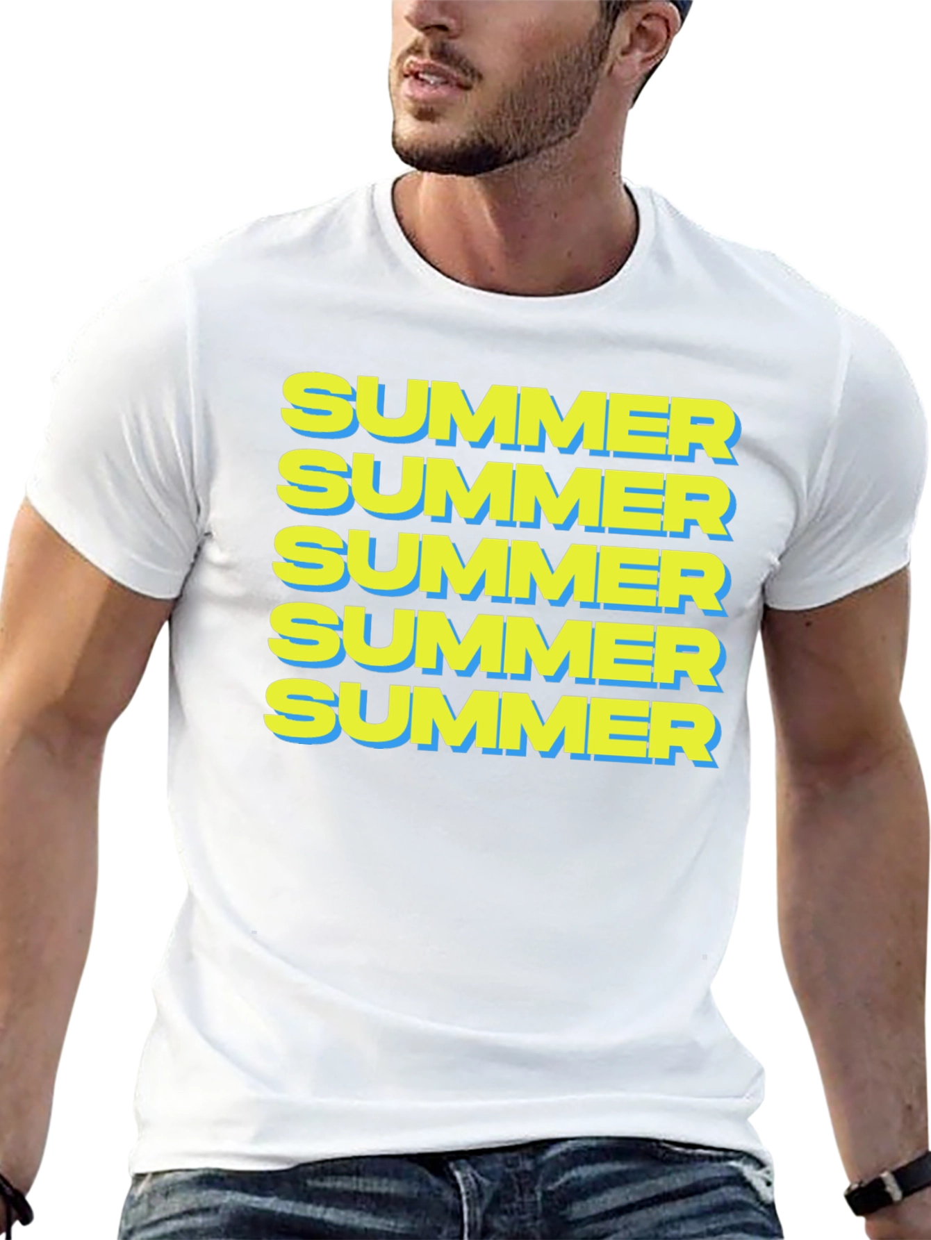 Summer T-Shirt - Bold Repeated Print