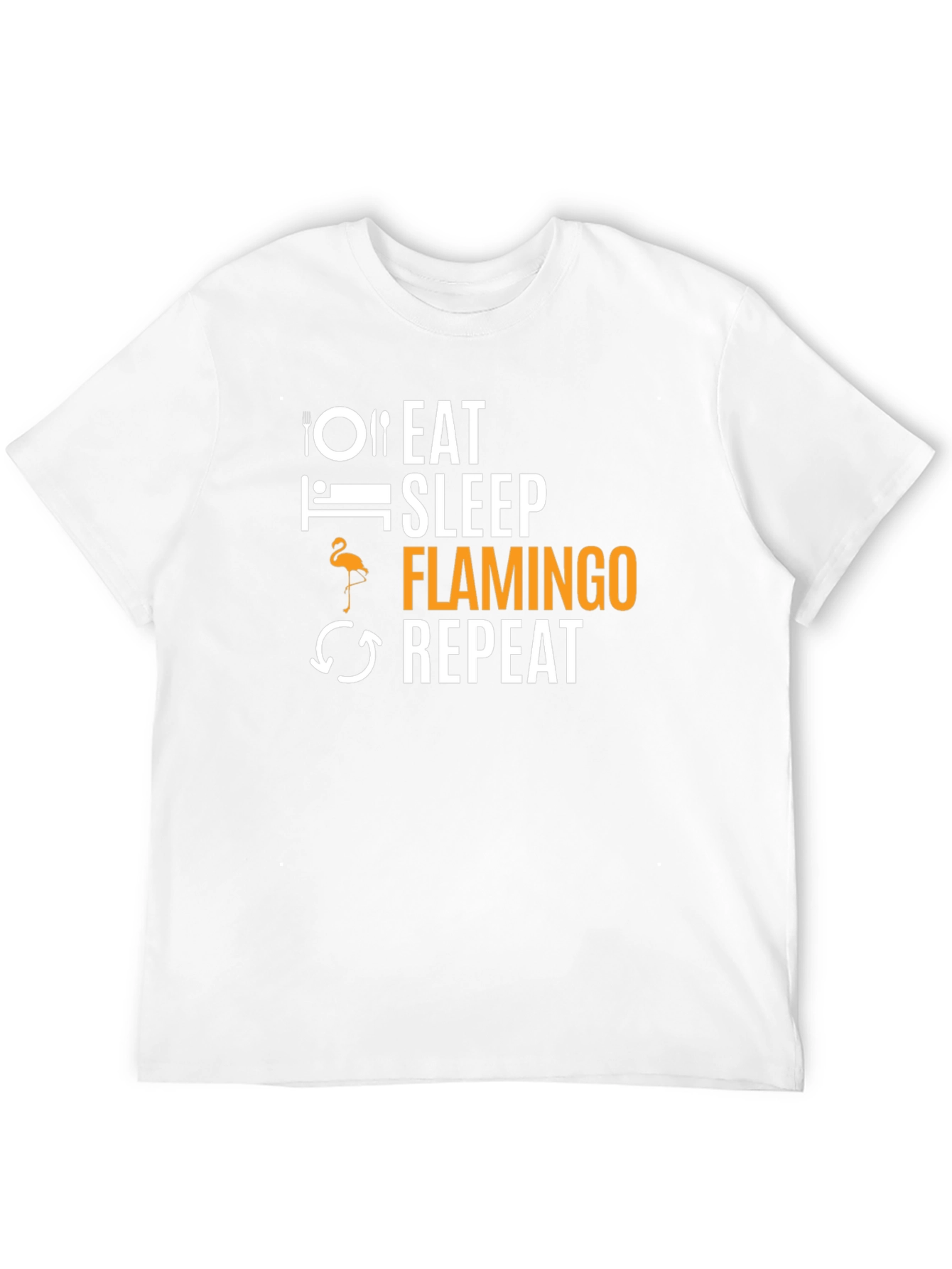 Eat Sleep Flamingo Repeat Black T-Shirt