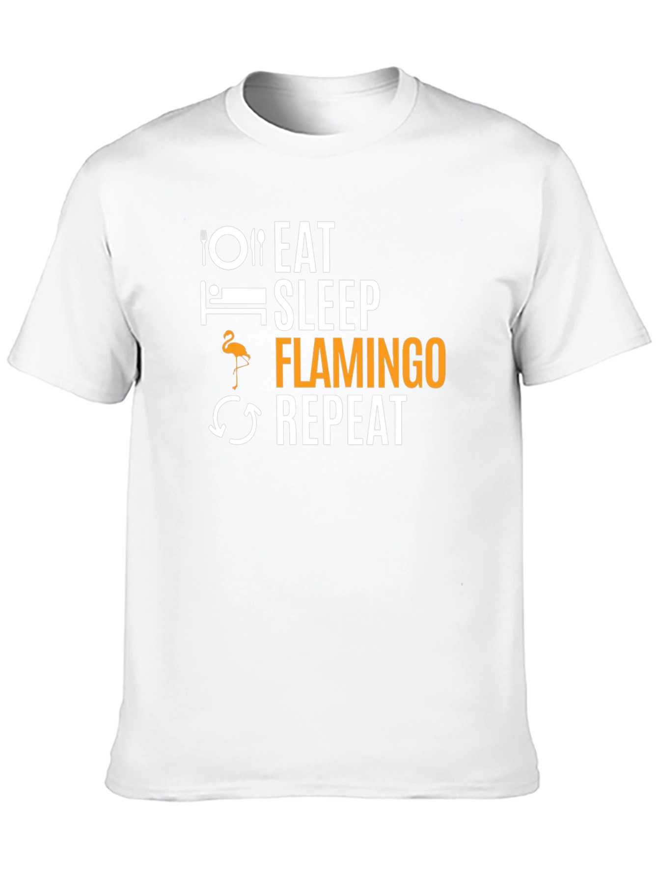 Eat Sleep Flamingo Repeat Black T-Shirt
