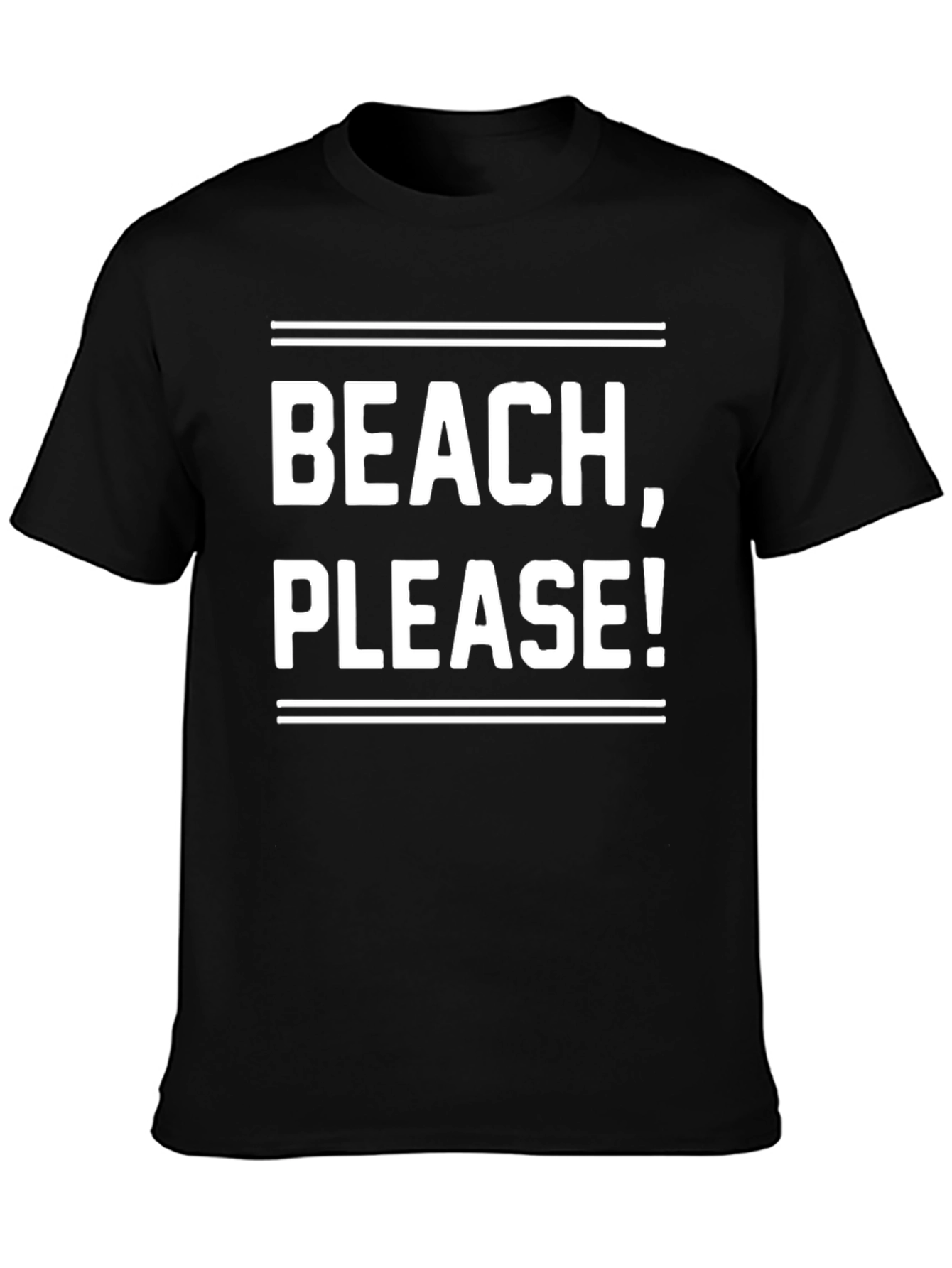 Beach Please! Graphic Tee - Black Cotton T-Shirt