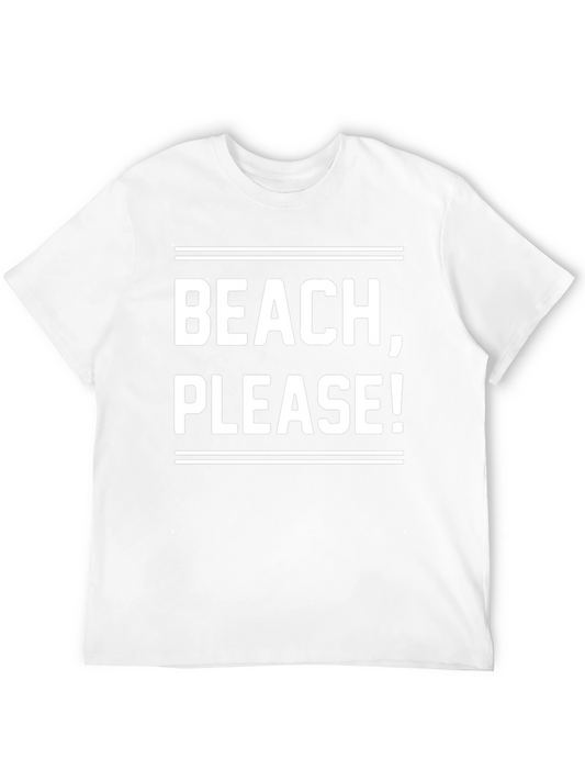 Beach Please! Graphic Tee - Black Cotton T-Shirt