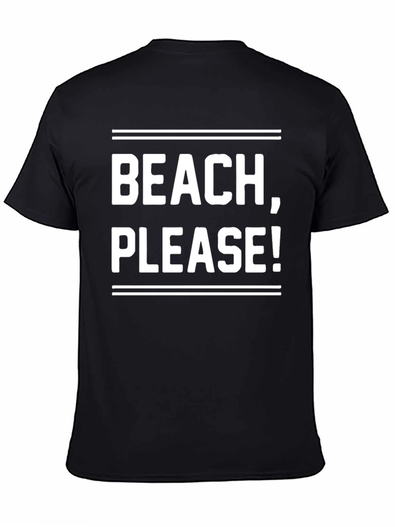 Beach Please! Graphic Tee - Black Cotton T-Shirt