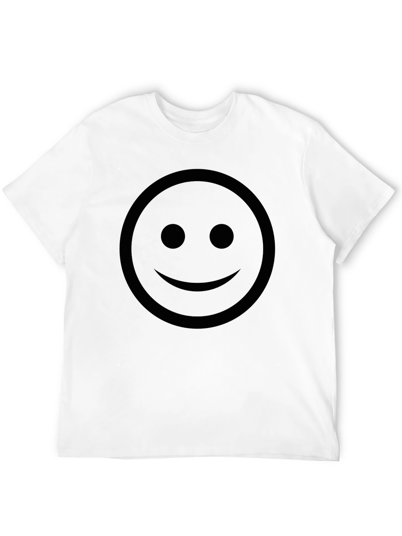 Black Smiley Face Graphic Tee - Classic Comfort