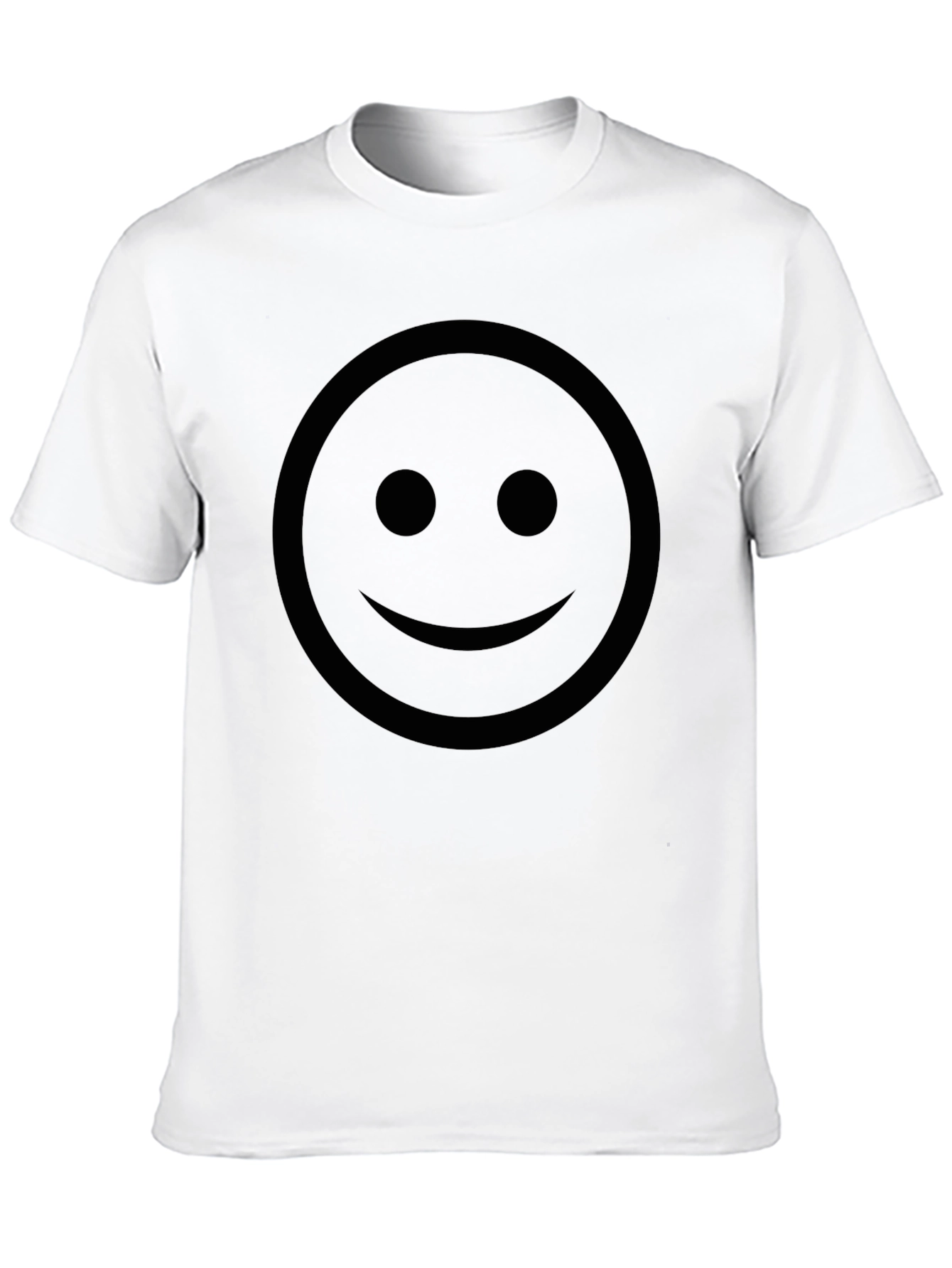 Black Smiley Face Graphic Tee - Classic Comfort