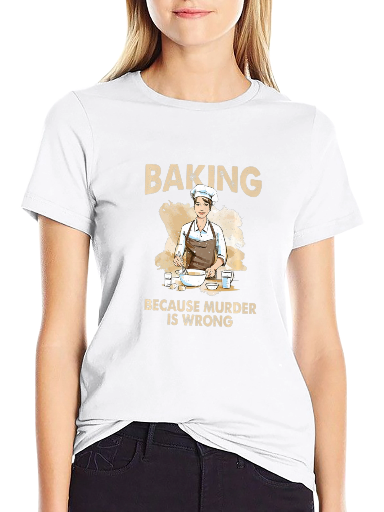 Baking Because Murder Is Wrong Graphic Tee