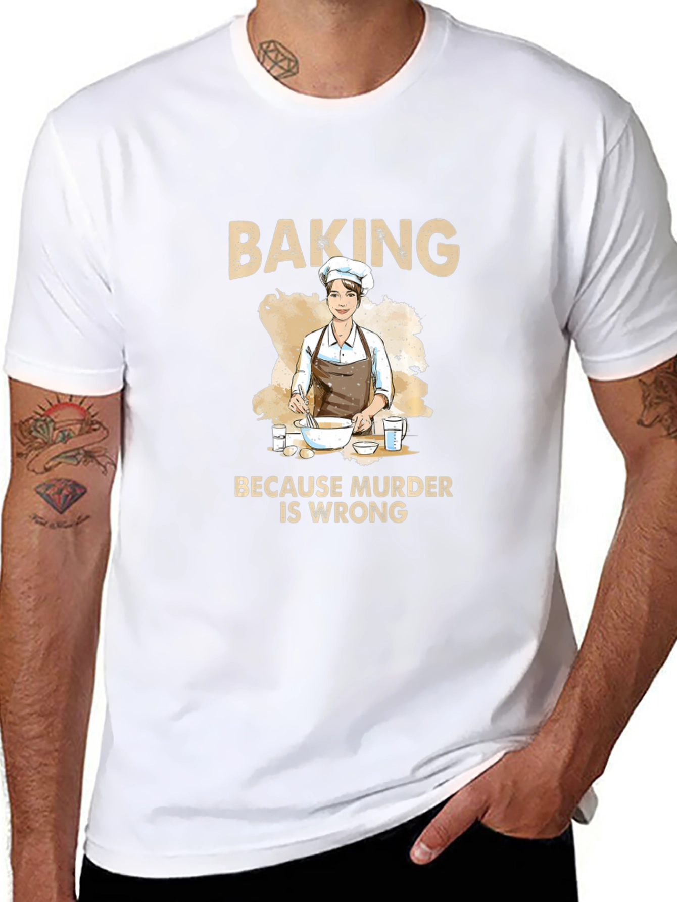 Baking Because Murder Is Wrong Graphic Tee