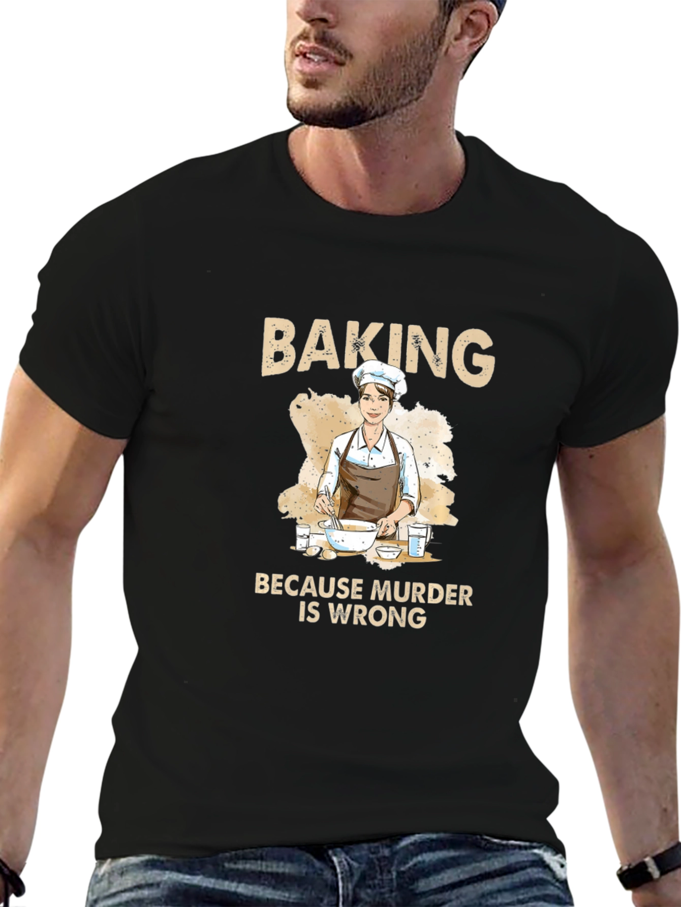 Baking Because Murder Is Wrong Graphic Tee