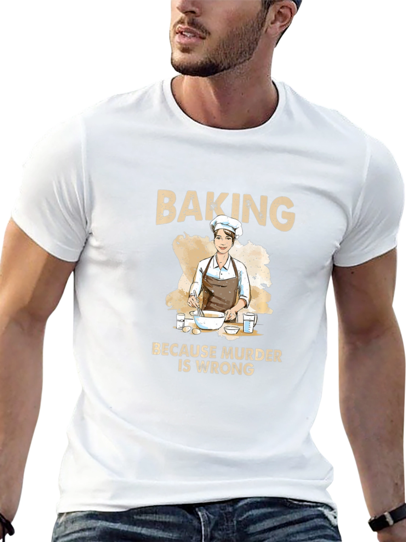 Baking Because Murder Is Wrong Graphic Tee