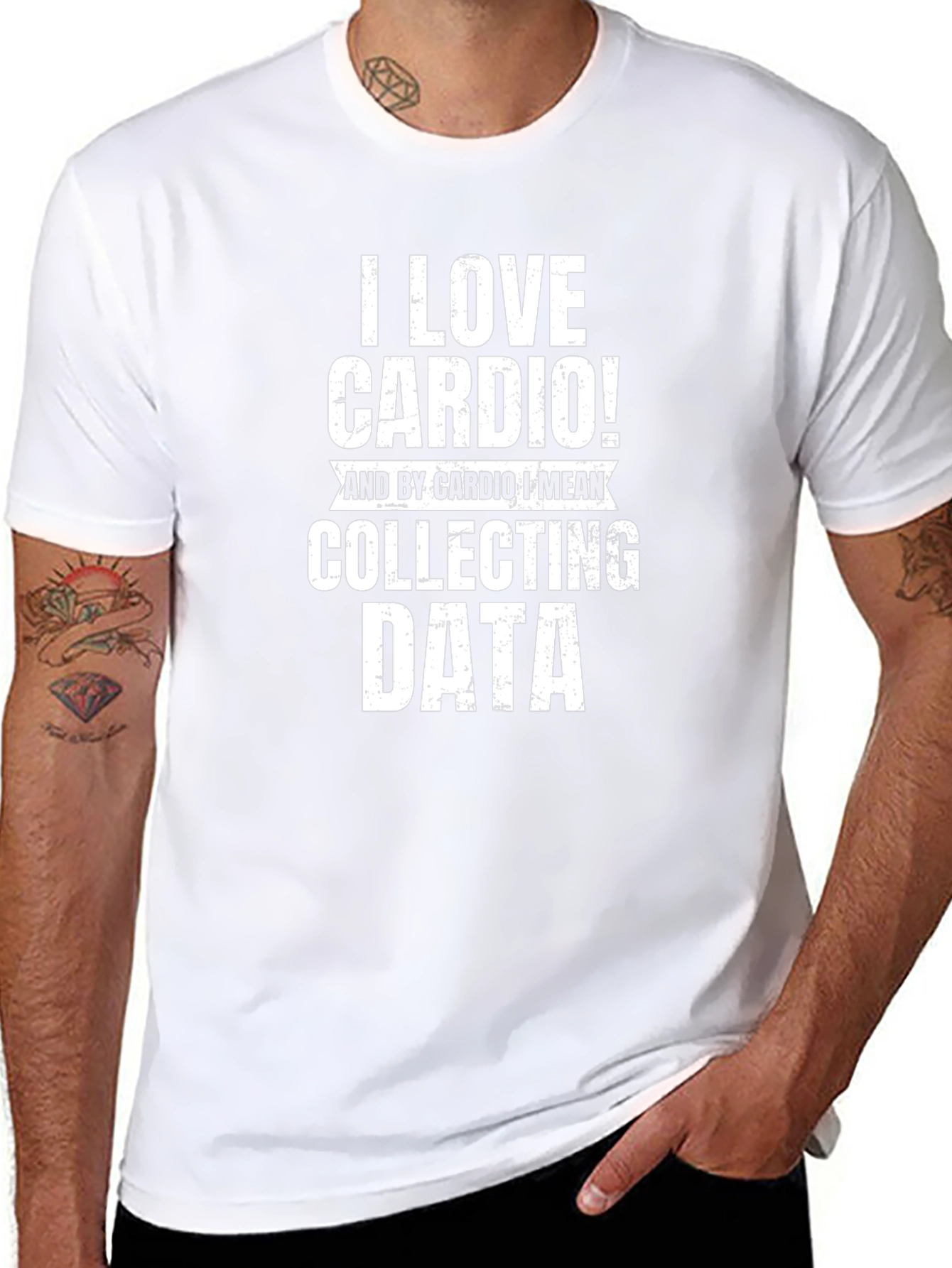 I Love Cardio Collecting Data Funny T-Shirt