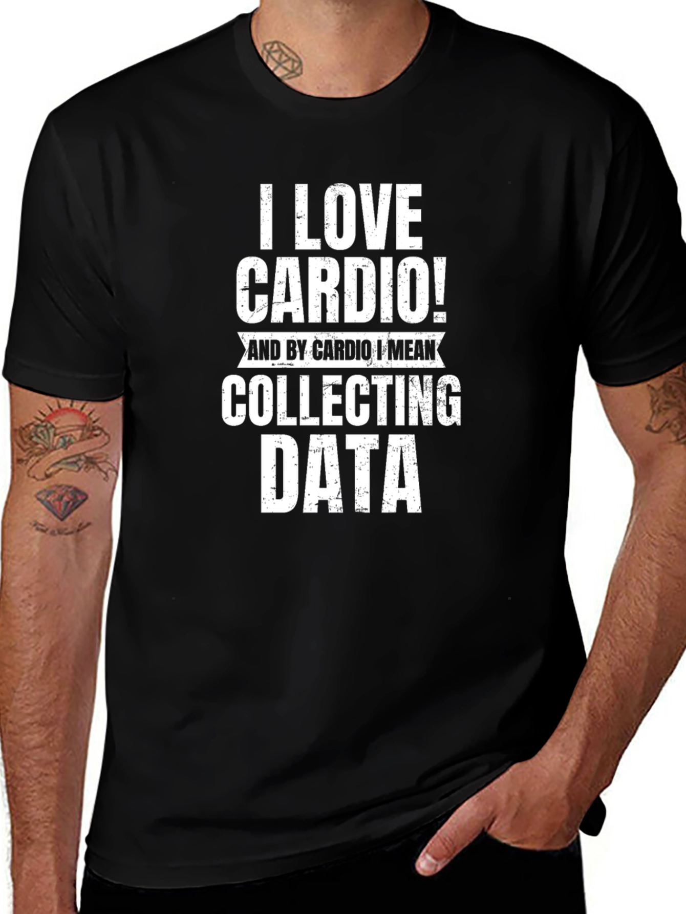 I Love Cardio Collecting Data Funny T-Shirt
