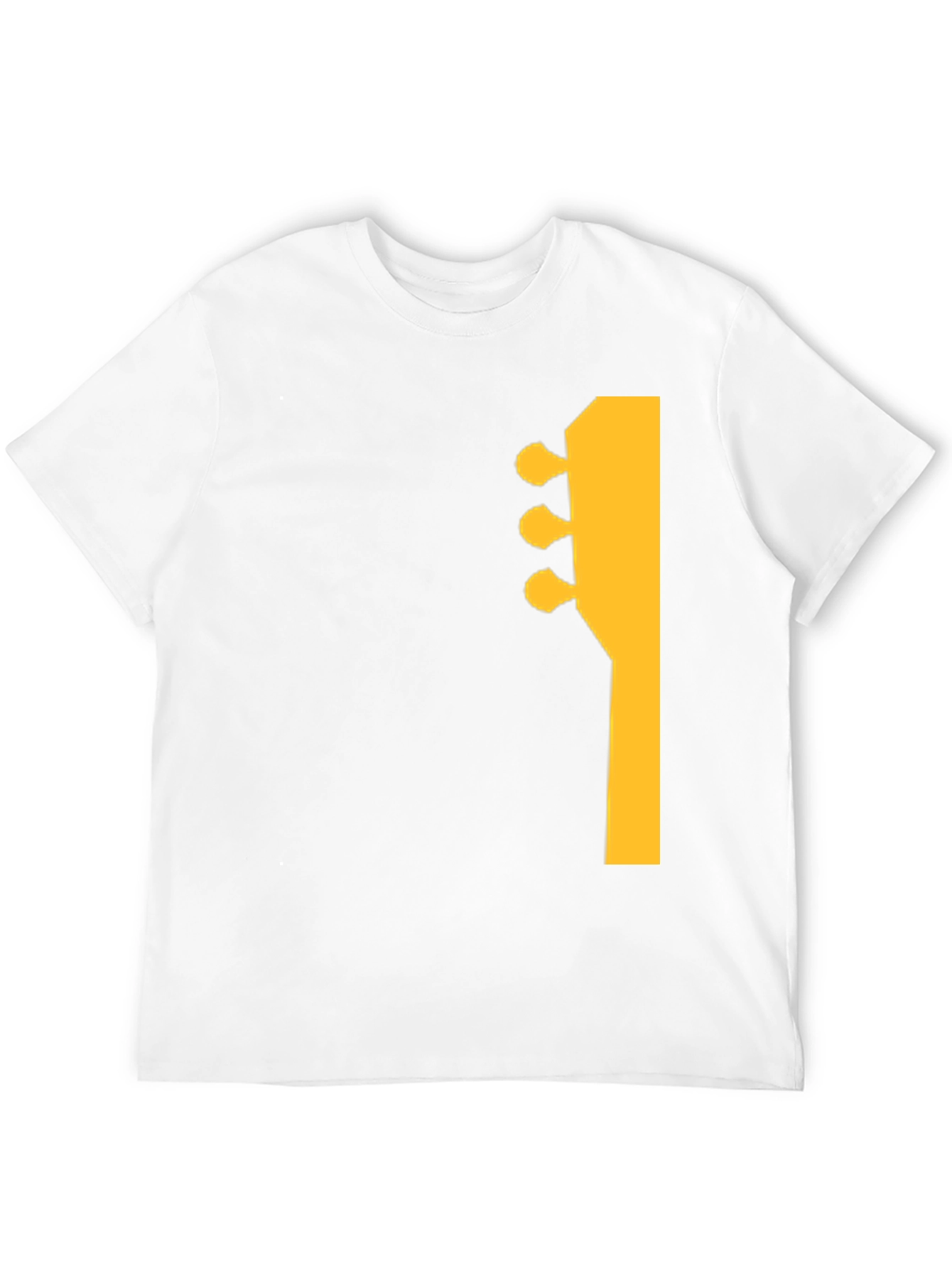 Guitar Headstock Graphic Tee - Black Cotton Casual Shirt