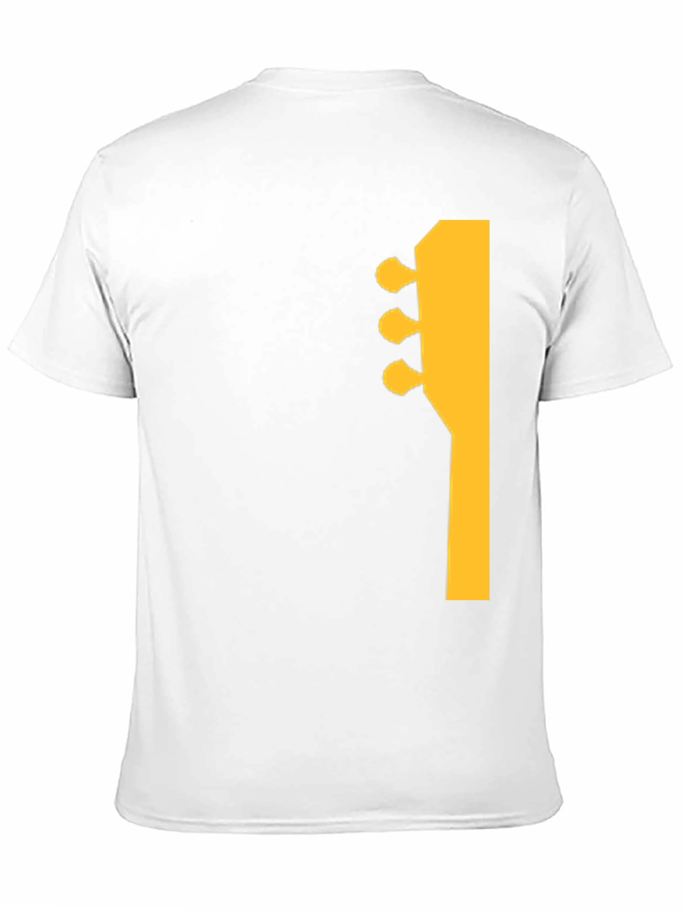 Guitar Headstock Graphic Tee - Black Cotton Casual Shirt