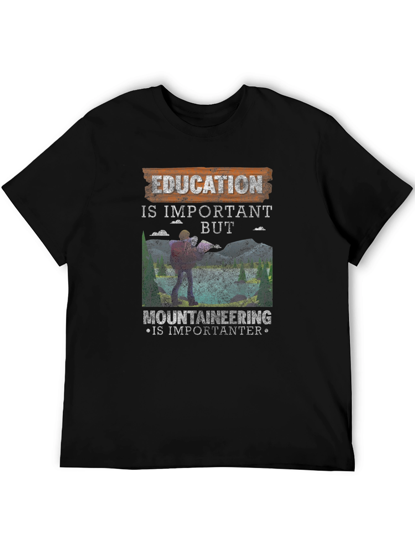 Education Vs. Mountaineering Graphic Tee